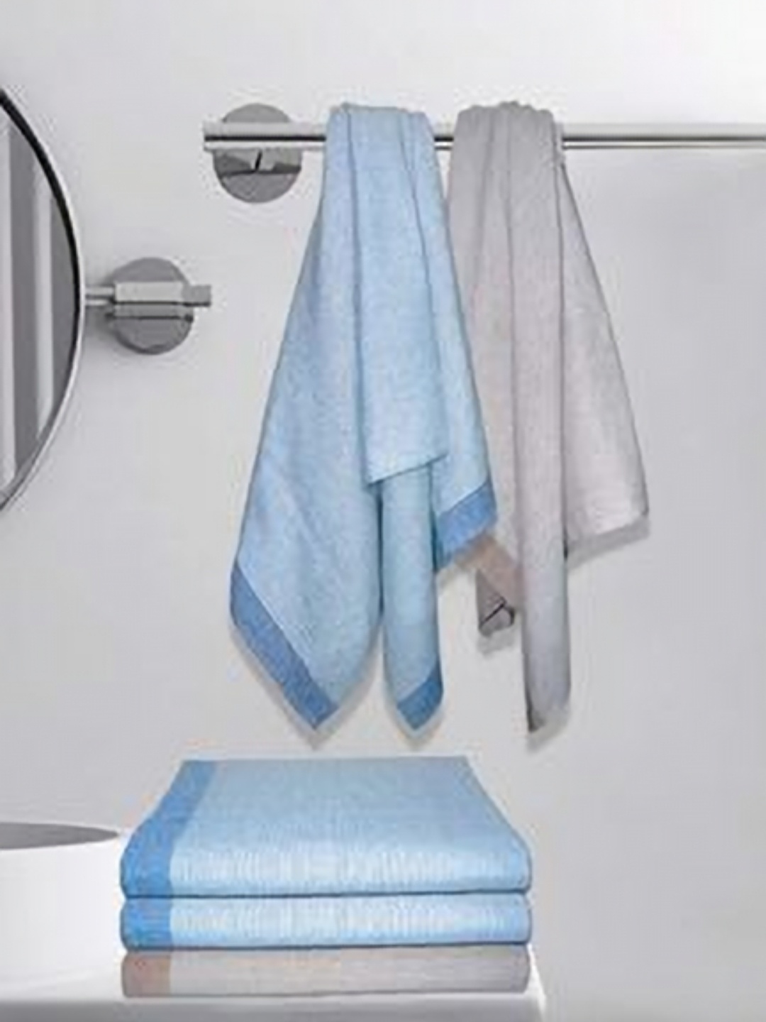 

Aura Blue & Brown 5 Cotton 210 GSM Bath Towel
