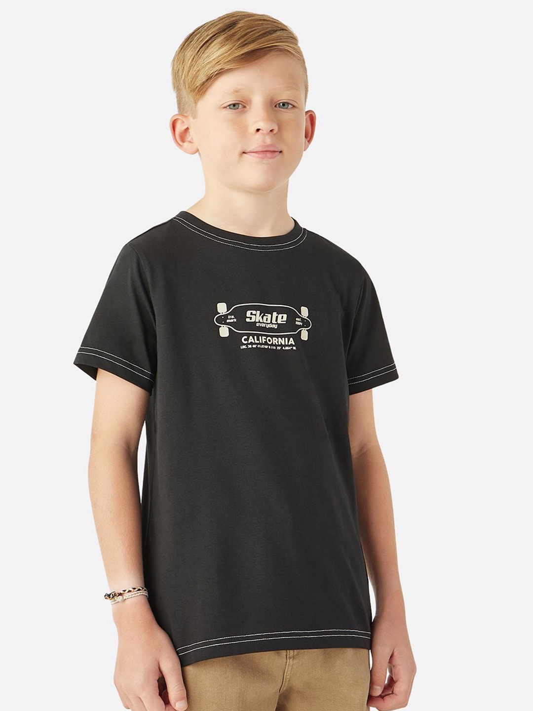 

Juniors by Babyshop Boys Typography Printed Round Neck T- Shirt, Grey