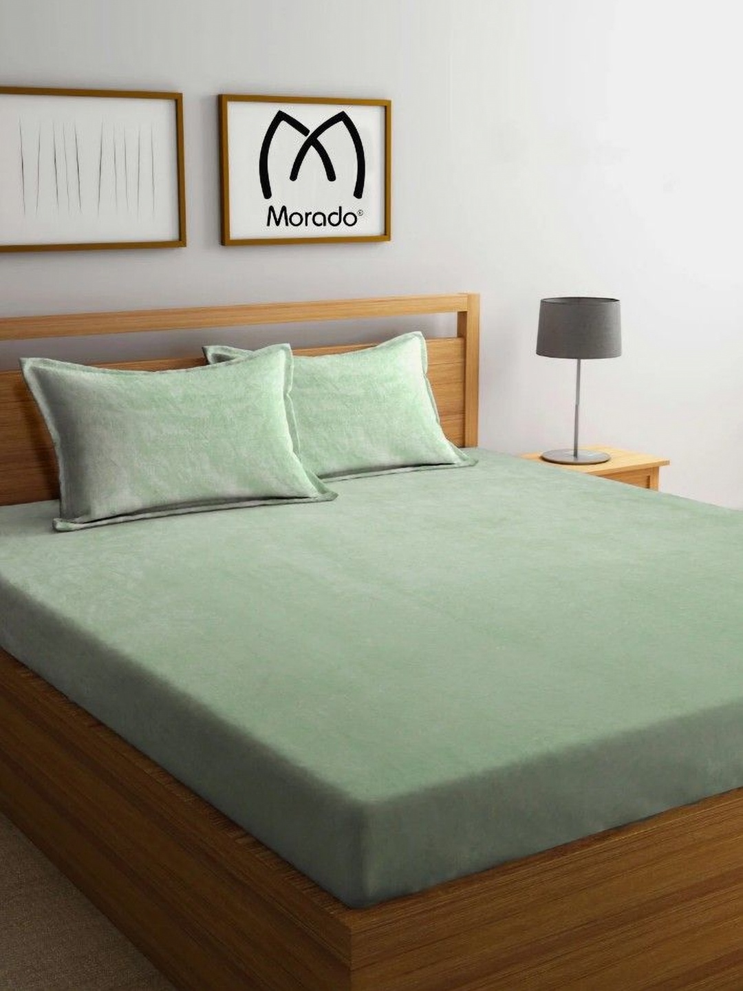 

MORADO Sea Green 260 TC Queen Bedsheet with 2 Pillow Covers