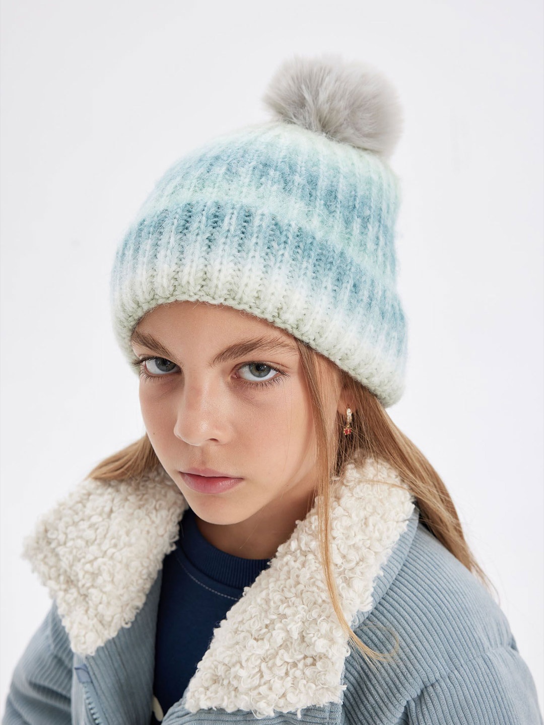 

DeFacto Girls Printed Beanie, Blue