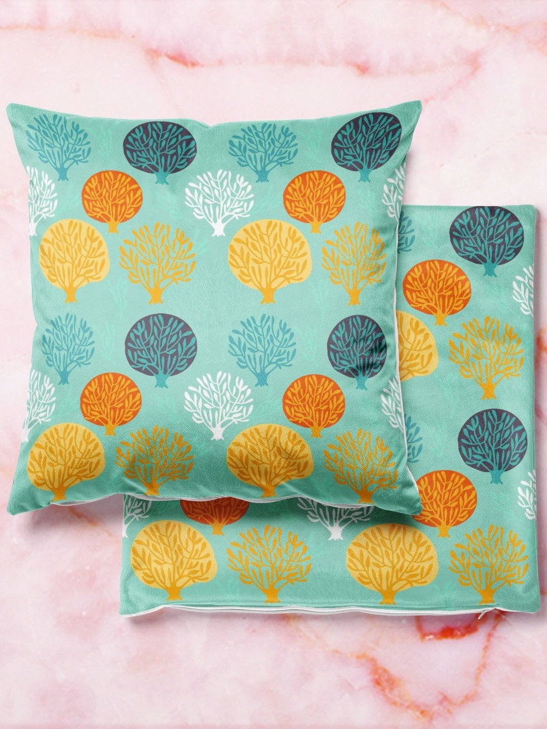 

ArtzFolio Multicoloured Set of 2 Velvet Square Cushion Covers, Multi