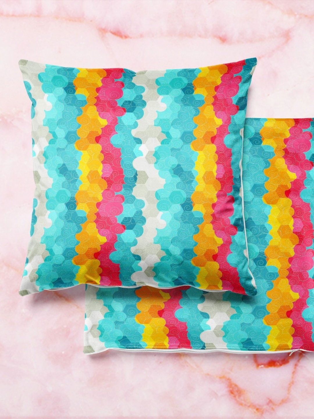 

ArtzFolio Multicoloured Set of 2 Square Cushion Covers, Multi