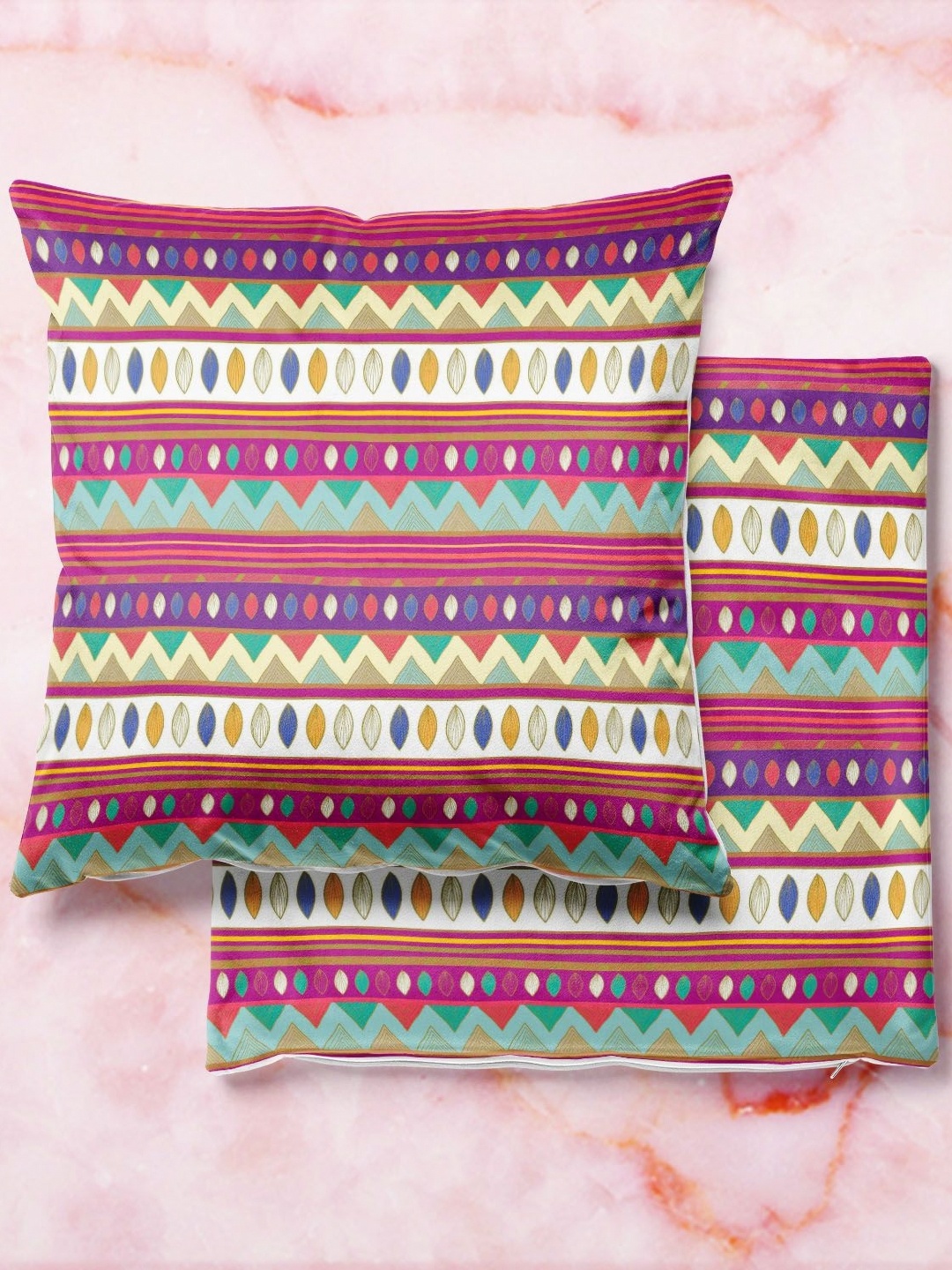 

ArtzFolio Multicoloured Set of 2 Square Cushion Covers, Multi