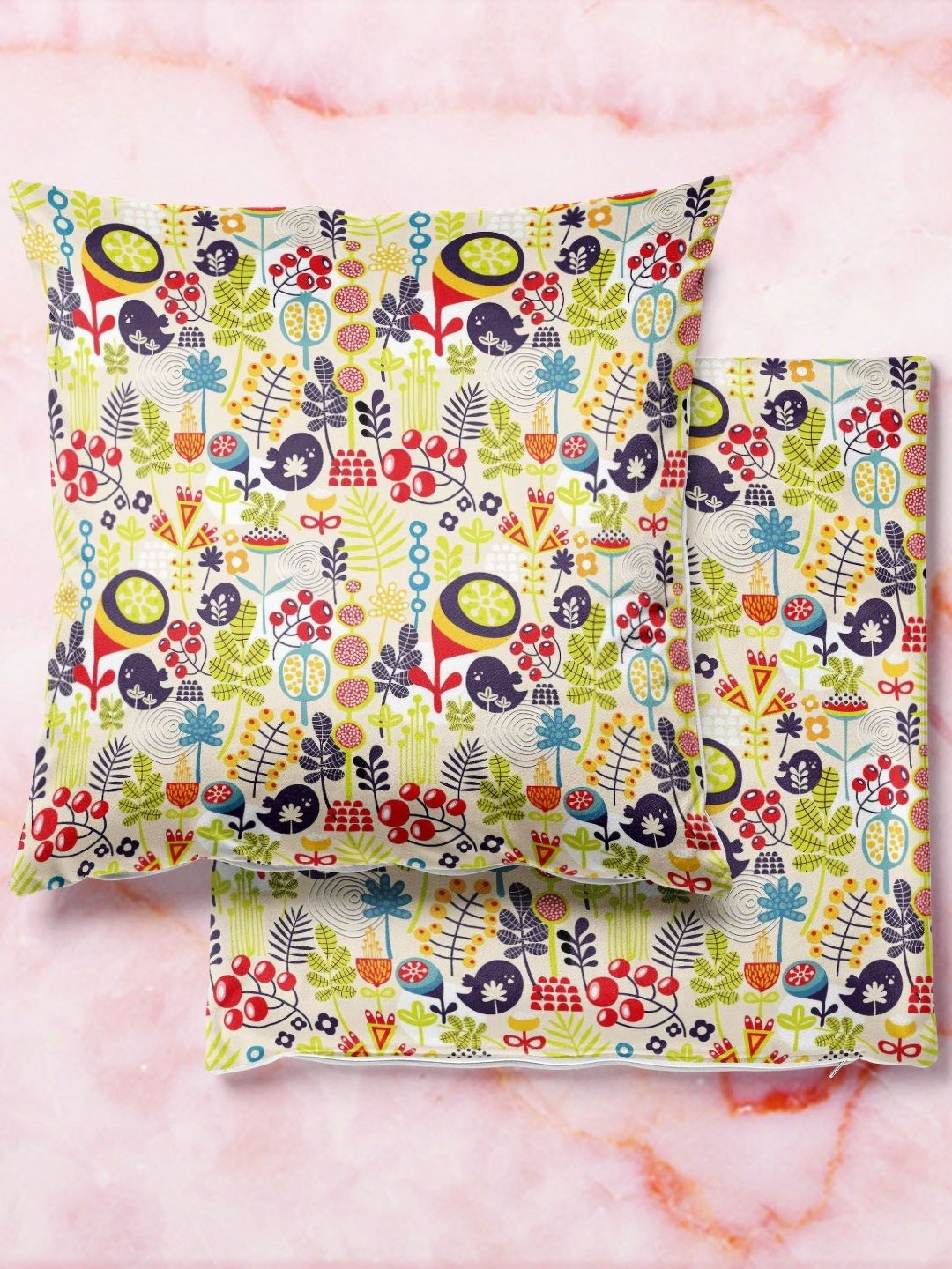 

ArtzFolio Multicoloured Set of 2 Velvet Square Cushion Covers, Multi