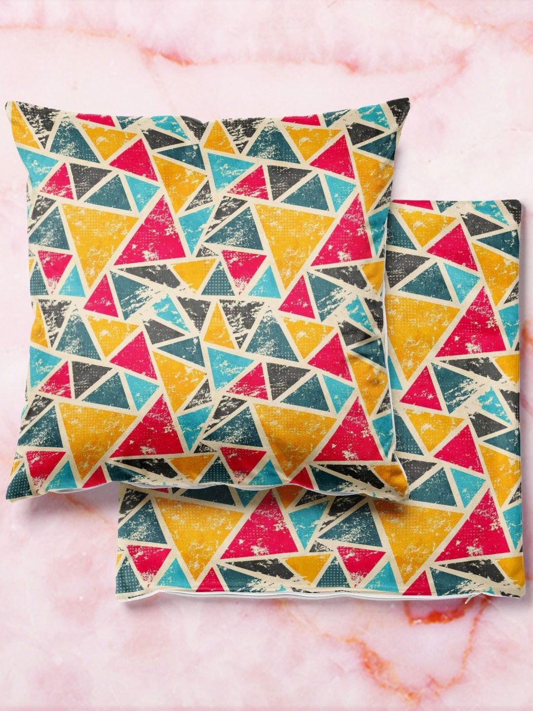 

ArtzFolio Multicoloured Set of 2 Velvet Square Cushion Covers, Multi