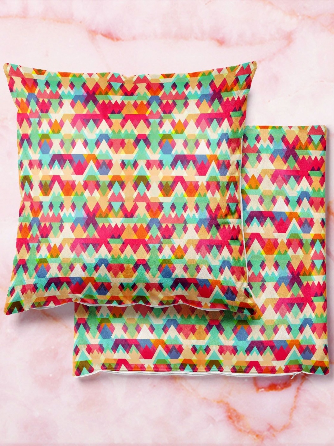 

ArtzFolio Multicoloured Set of 2 Velvet Square Cushion Covers, Multi