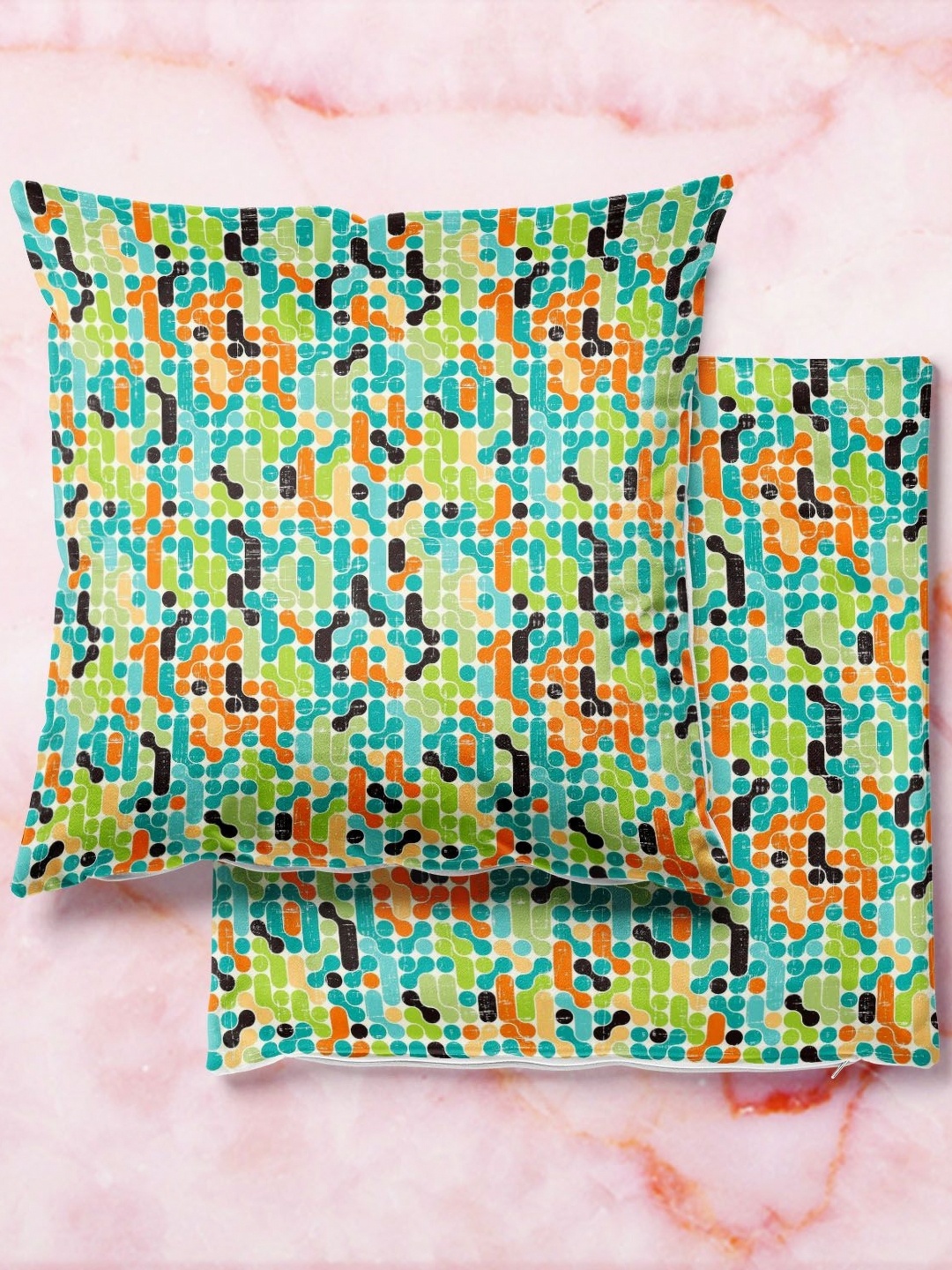 

ArtzFolio Multicoloured Set of 2 Square Cushion Covers, Multi