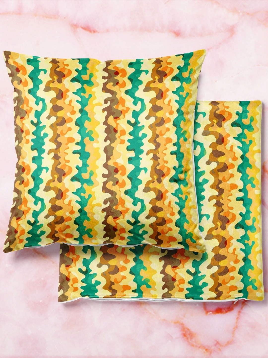 

ArtzFolio Multicoloured Set of 2 Velvet Square Cushion Covers, Multi