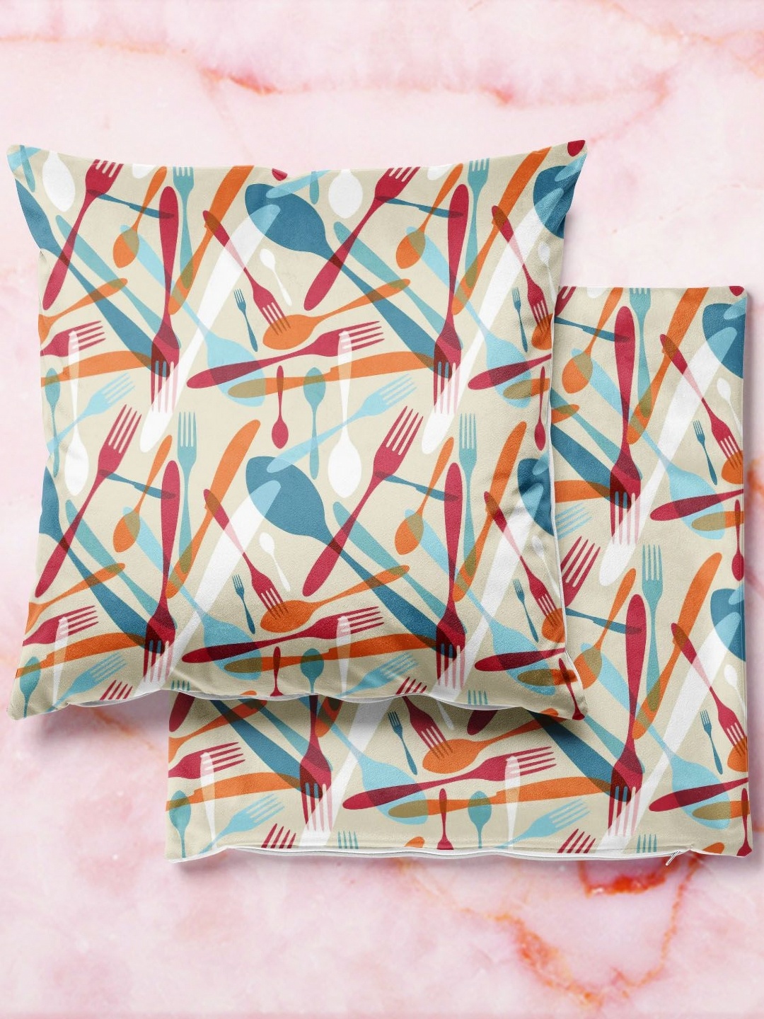 

ArtzFolio Multicoloured Set of 2 Square Cushion Covers, Multi