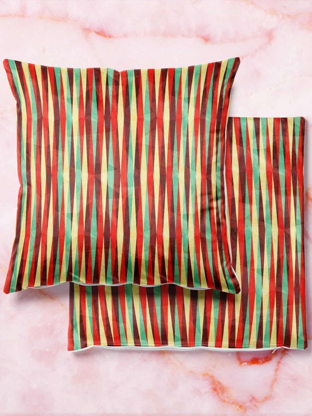

ArtzFolio Multicoloured Set of 2 Velvet Square Cushion Covers, Multi