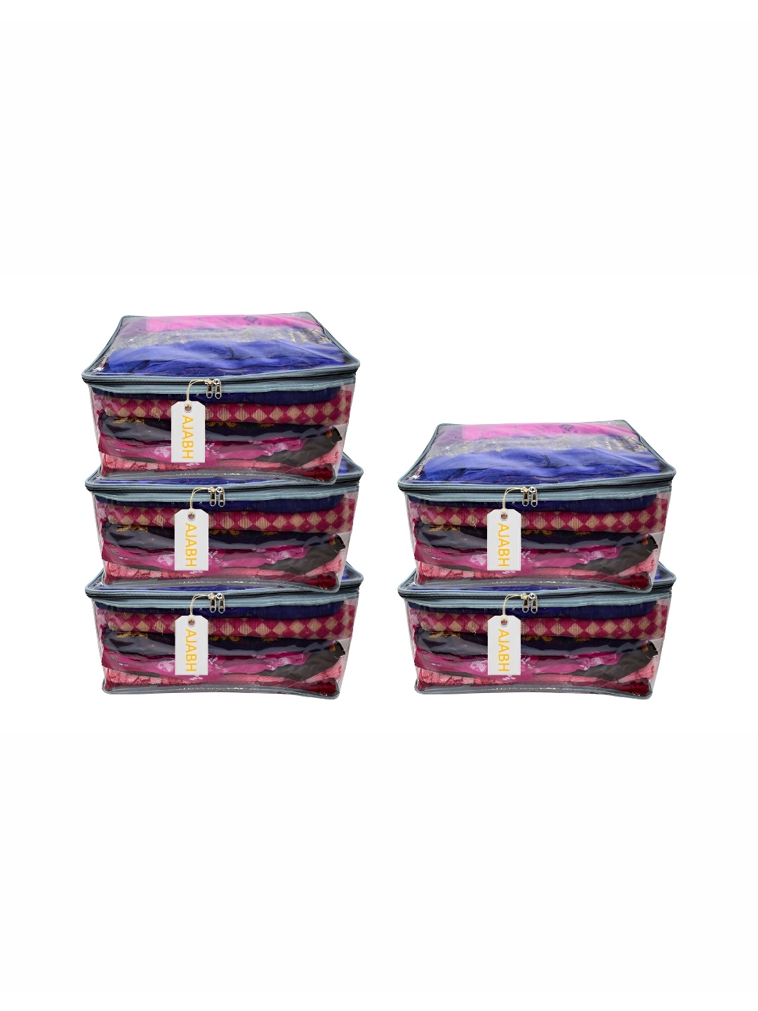 

Ajabh Silver Toned & Transparent 5 Pieces Multi-Utility Organisers