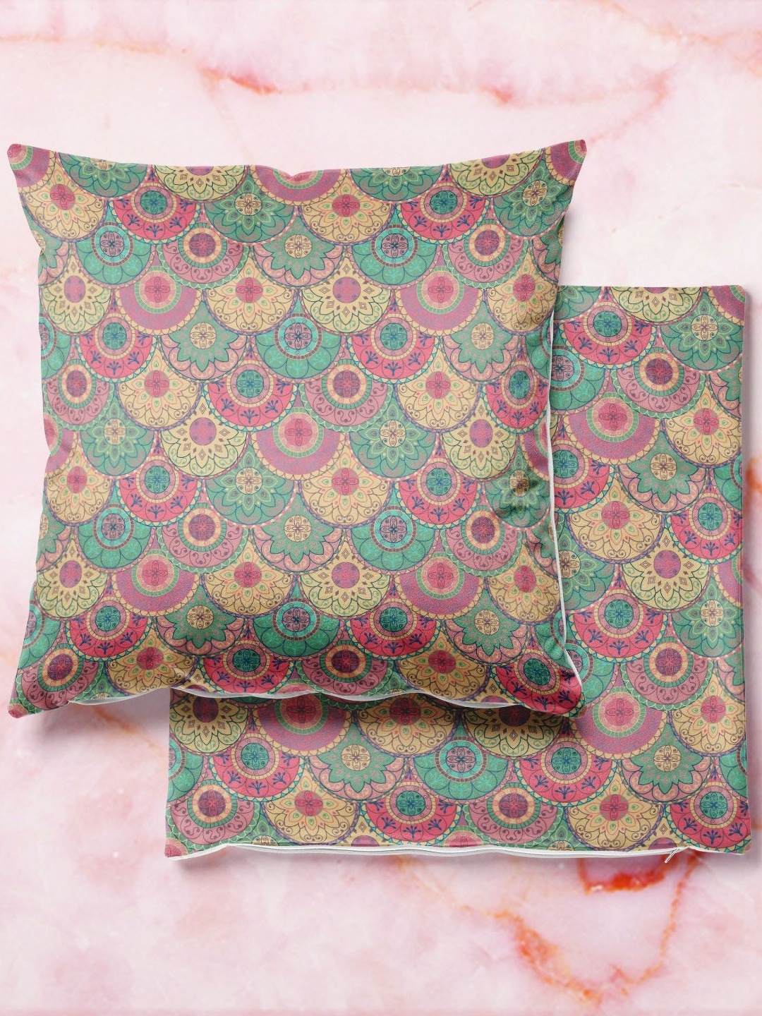 

ArtzFolio Multicoloured Set of 2 Velvet Square Cushion Covers, Multi