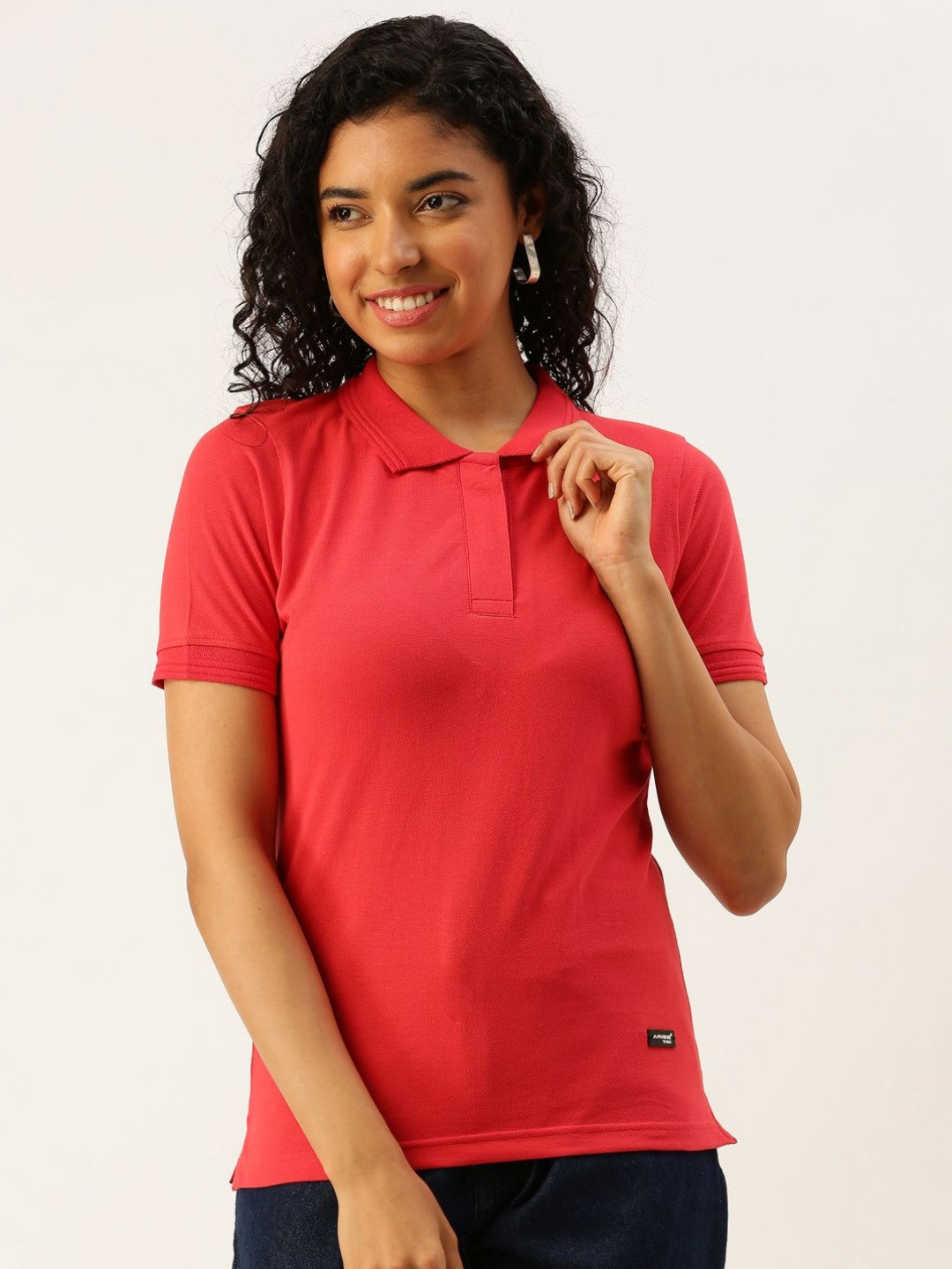 

ARISE Women Polo Collar Bio Finish T-shirt, Pink