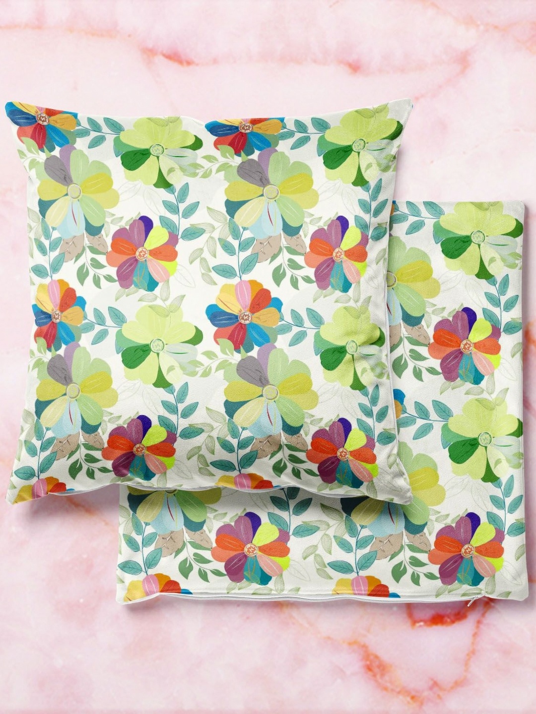 

ArtzFolio Multicoloured Set of 2 Square Cushion Covers, Multi