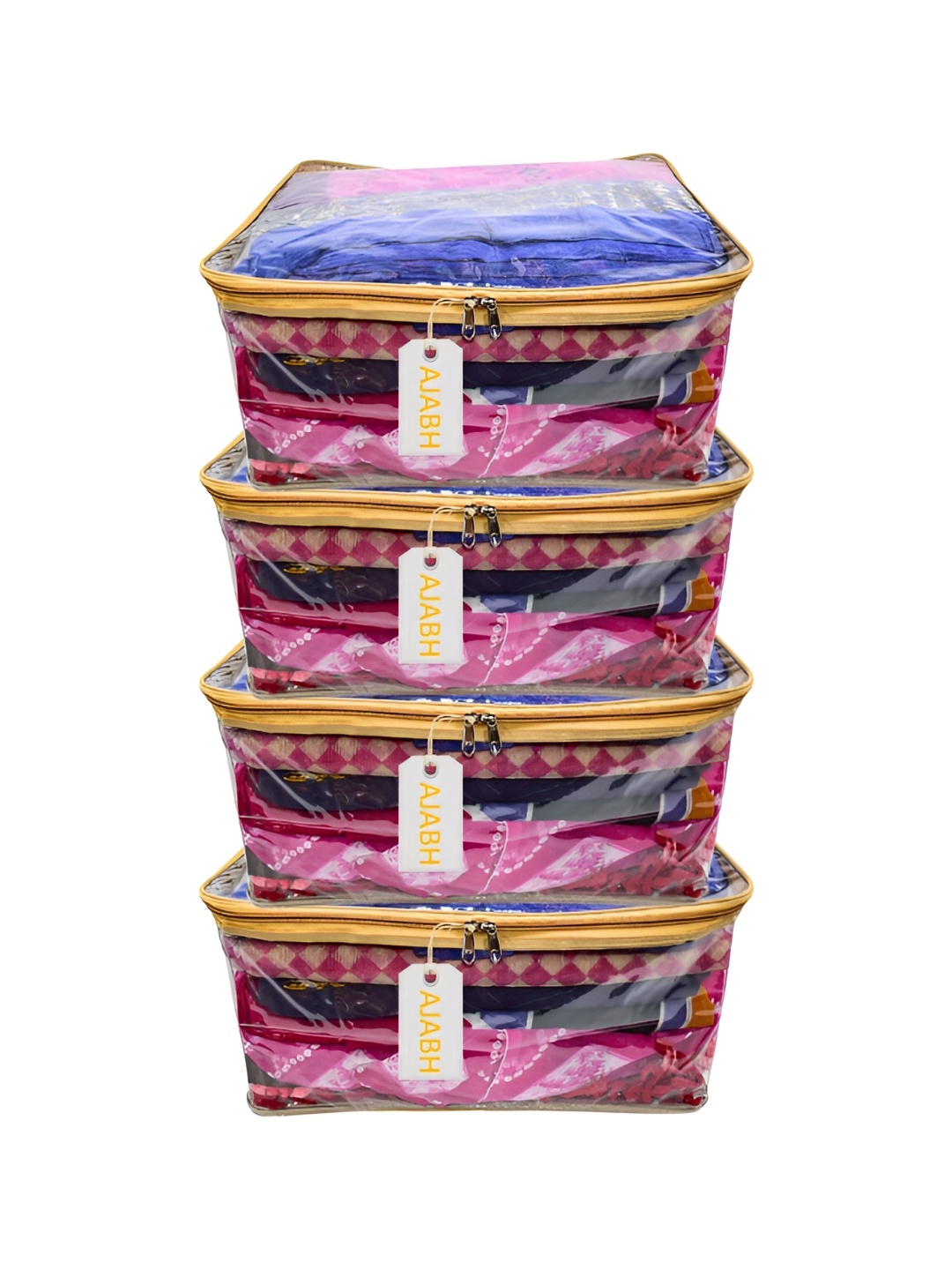 

Ajabh Gold Toned & Transparent 4 Pieces Multi-Utility Organisers