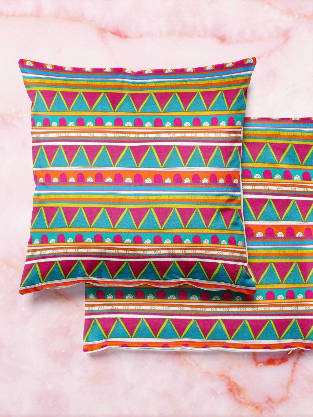 

ArtzFolio Multicoloured Set of 2 Velvet Square Cushion Covers, Multi