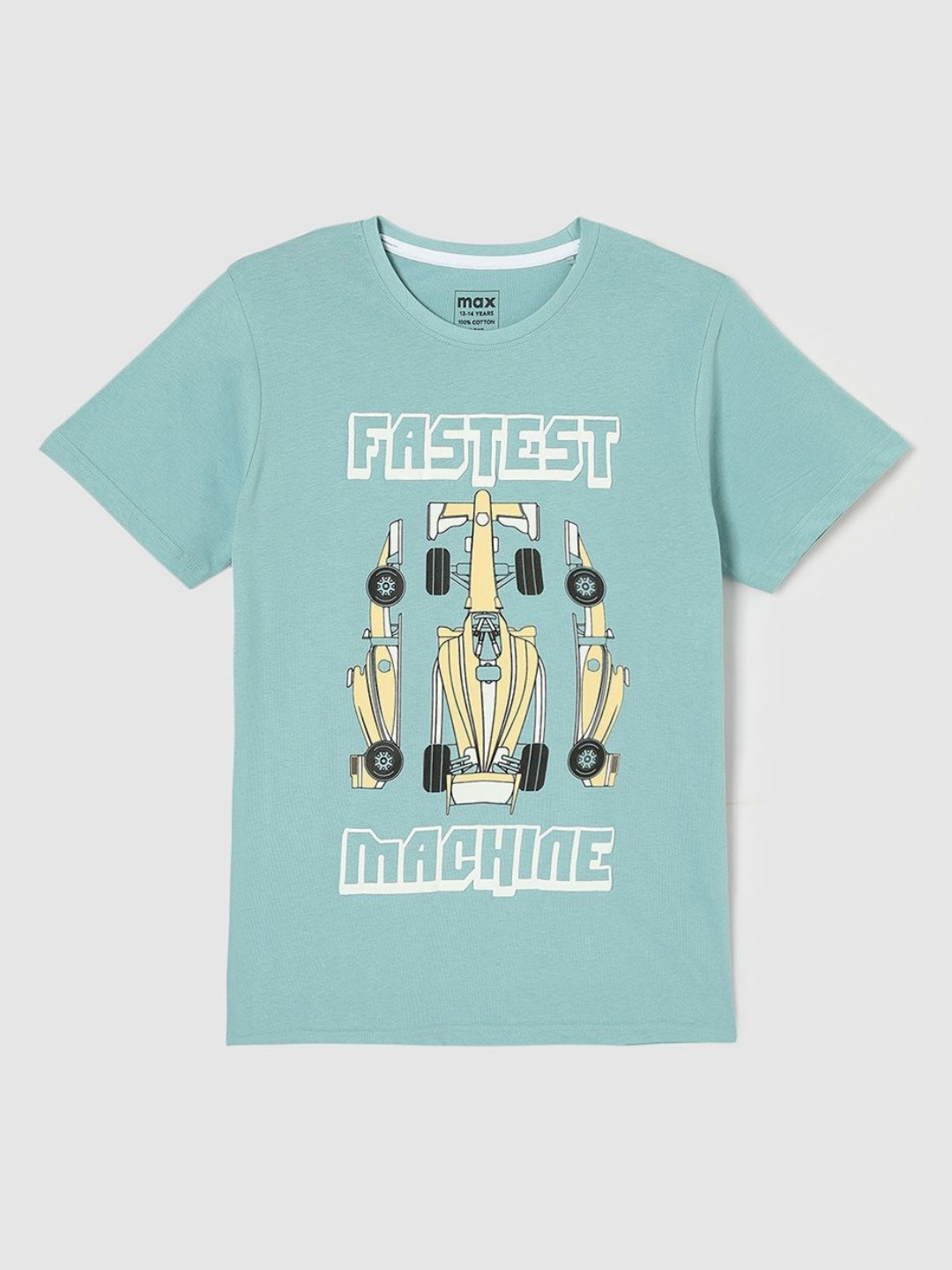 

max Boys Graphic Printed Round Neck Cotton T-shirt, Blue