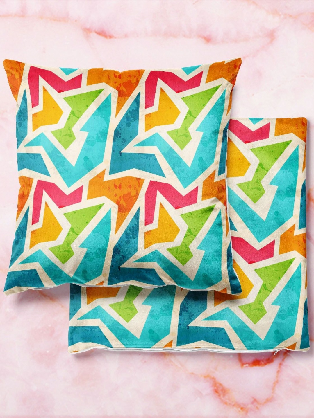 

ArtzFolio Multicoloured Set of 2 Square Cushion Covers, Multi