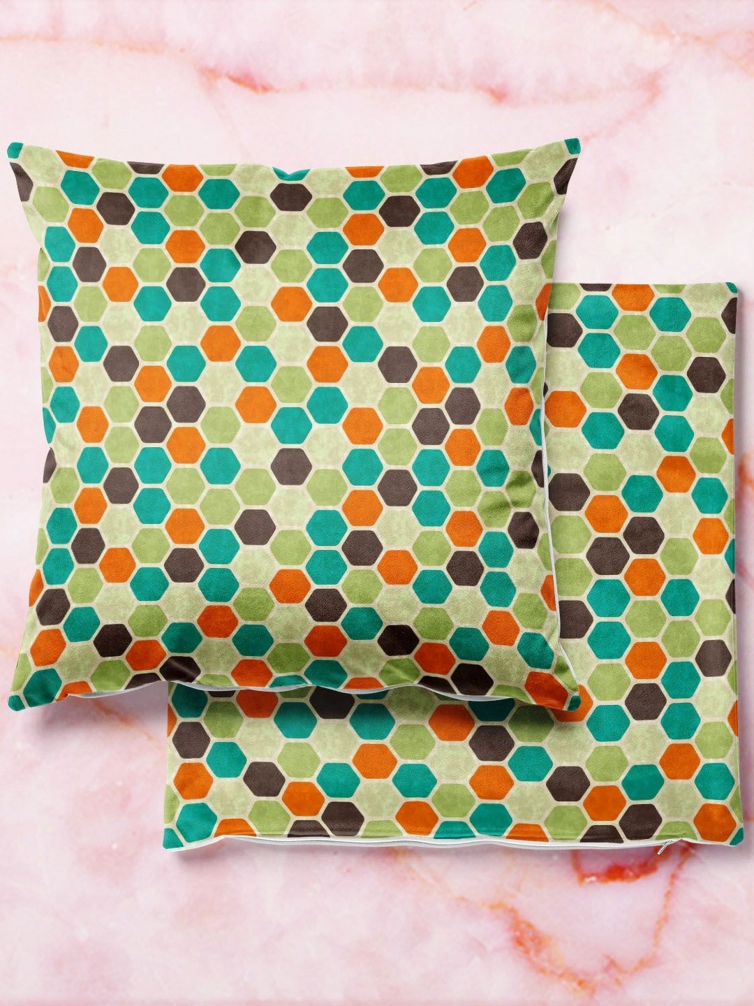 

ArtzFolio Multicoloured Set of 2 Velvet Square Cushion Covers, Multi