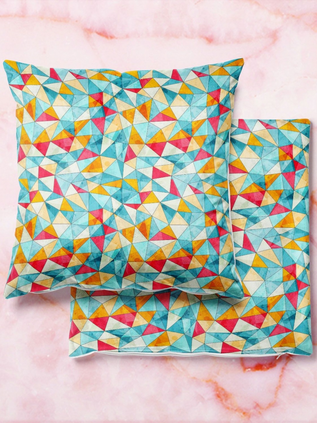 

ArtzFolio Multicoloured Set of 2 Velvet Square Cushion Covers, Multi