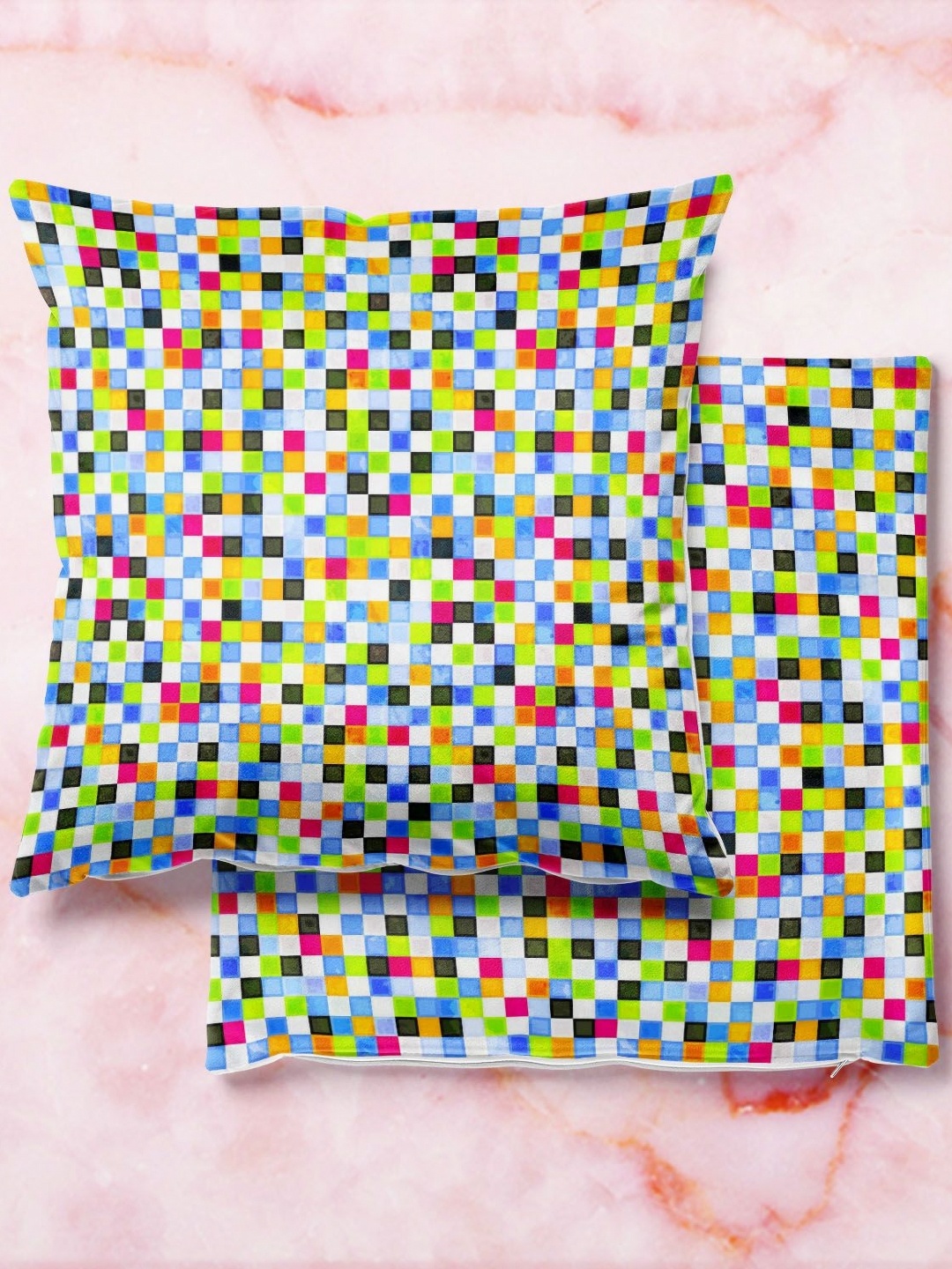 

ArtzFolio Multicoloured Set of 2 Velvet Square Cushion Covers, Multi