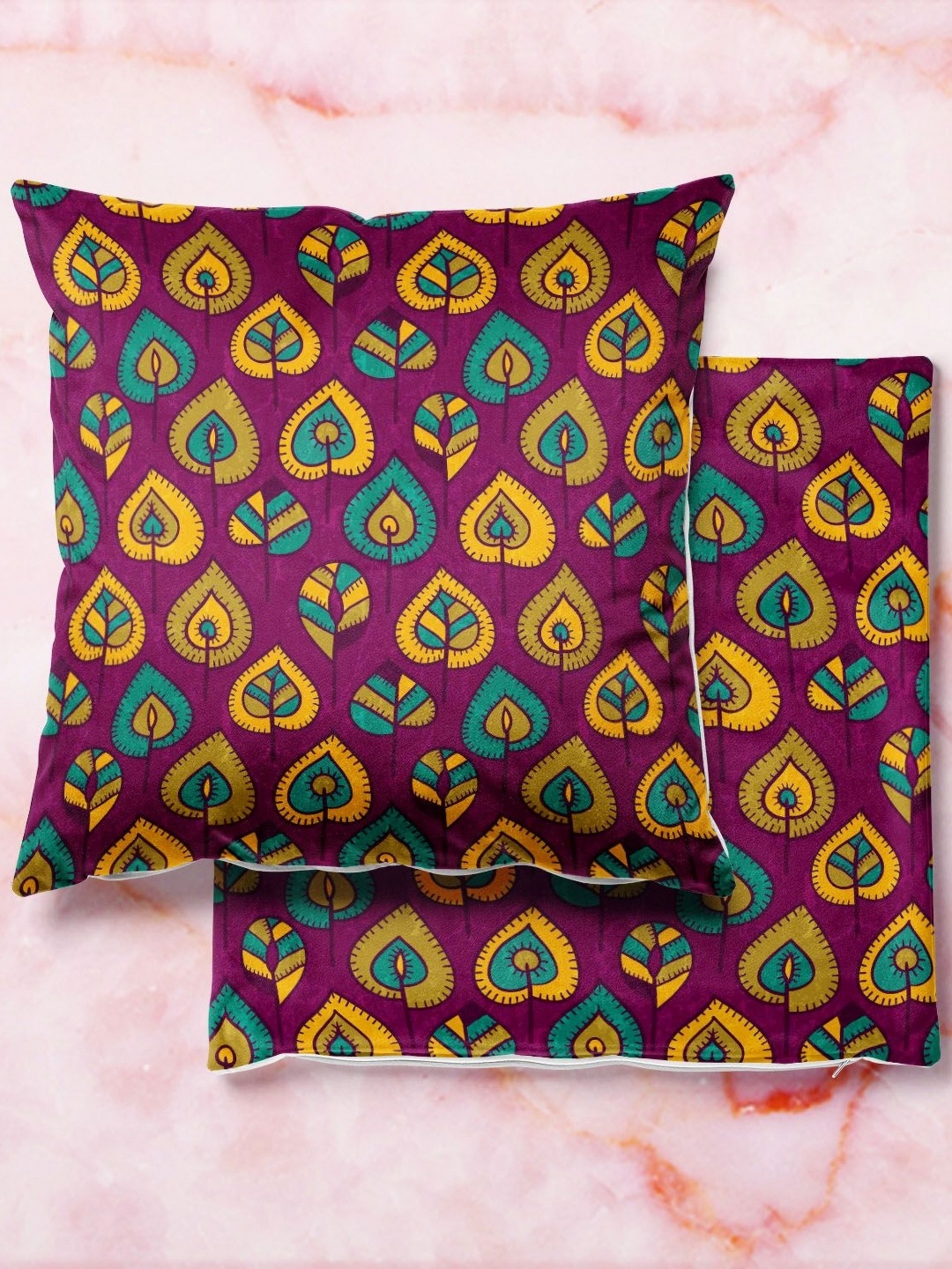 

ArtzFolio Multicoloured Set of 2 Velvet Square Cushion Covers, Multi