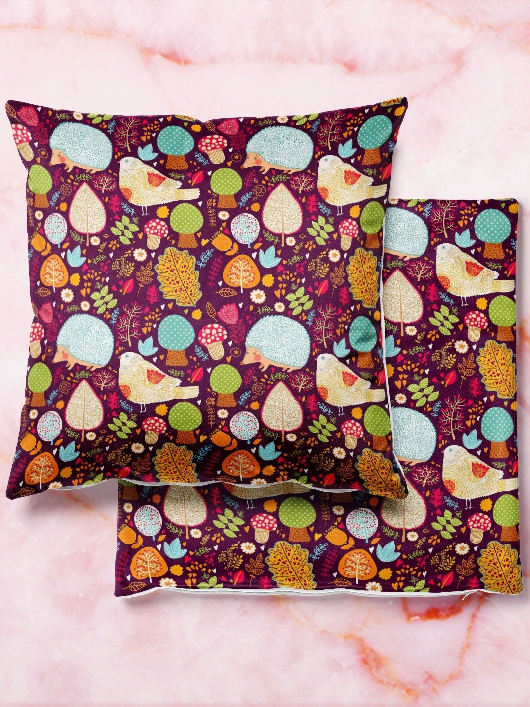 

ArtzFolio Multicoloured Set of 2 Velvet Square Cushion Covers, Multi