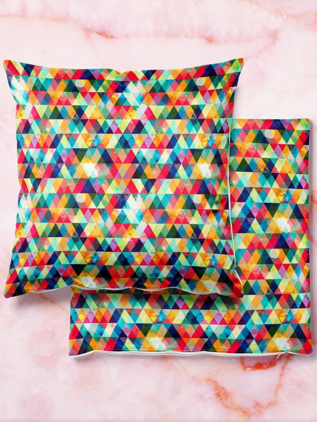 

ArtzFolio Multicoloured Set of 2 Velvet Square Cushion Covers, Multi