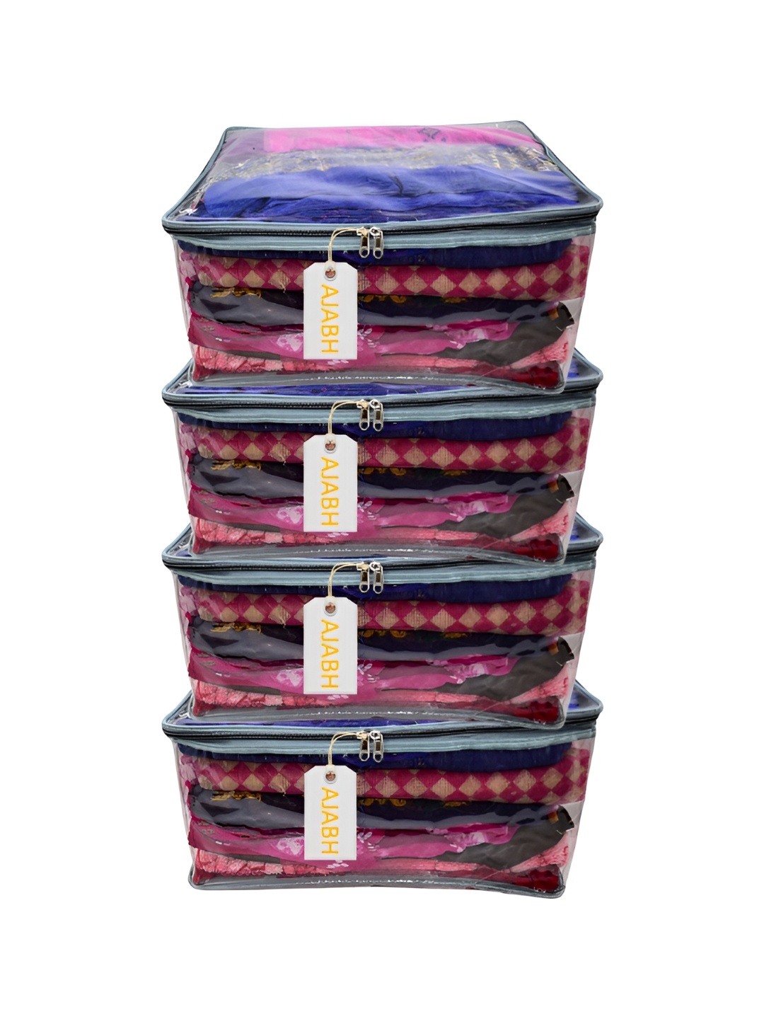 

Ajabh Silver Toned & Transparent 4 Pieces Multi-Utility Organisers