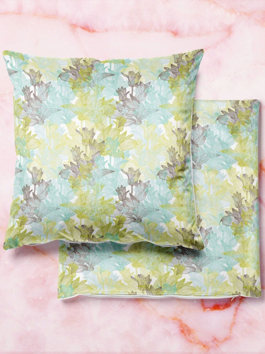 

ArtzFolio Multicoloured Set of 2 Velvet Square Cushion Covers, Multi