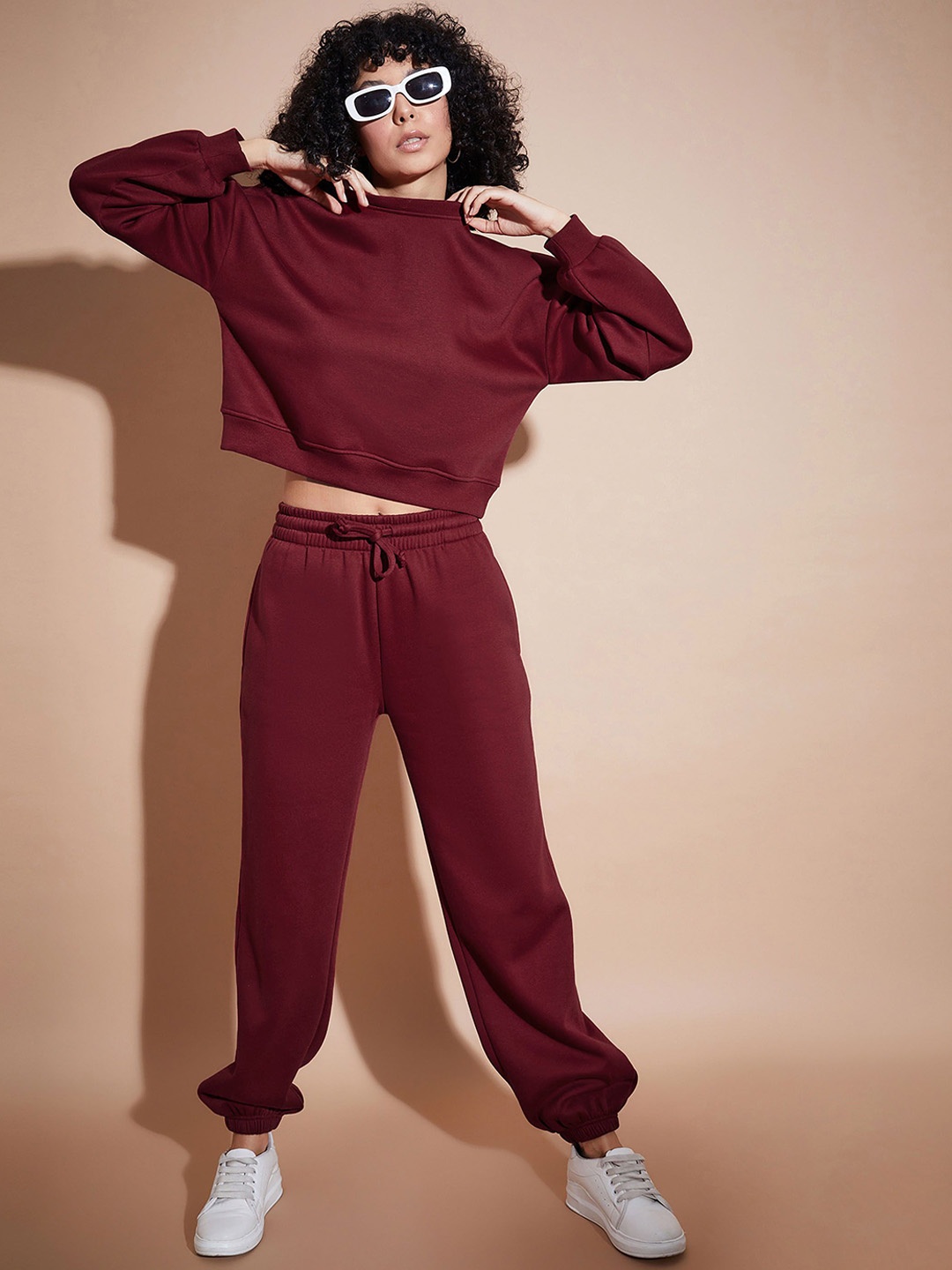 

SASSAFRAS Sweatshirt With Joggers Co-Ords, Maroon