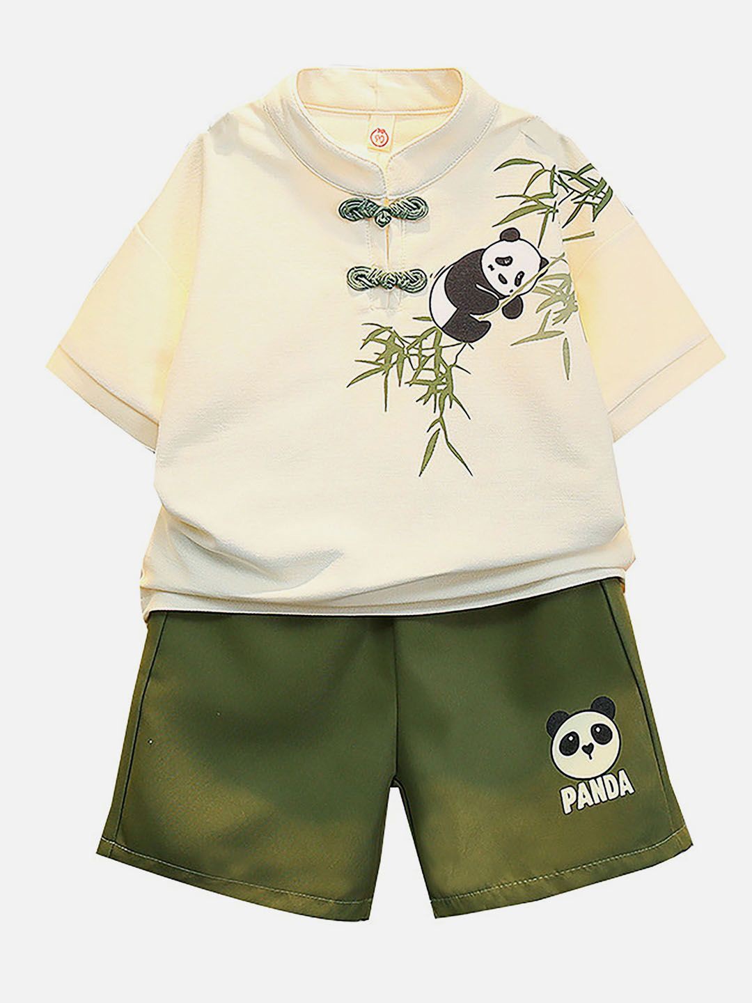 

Little Surprise Box LLP Kids Printed T-shirt With Shorts, Cream