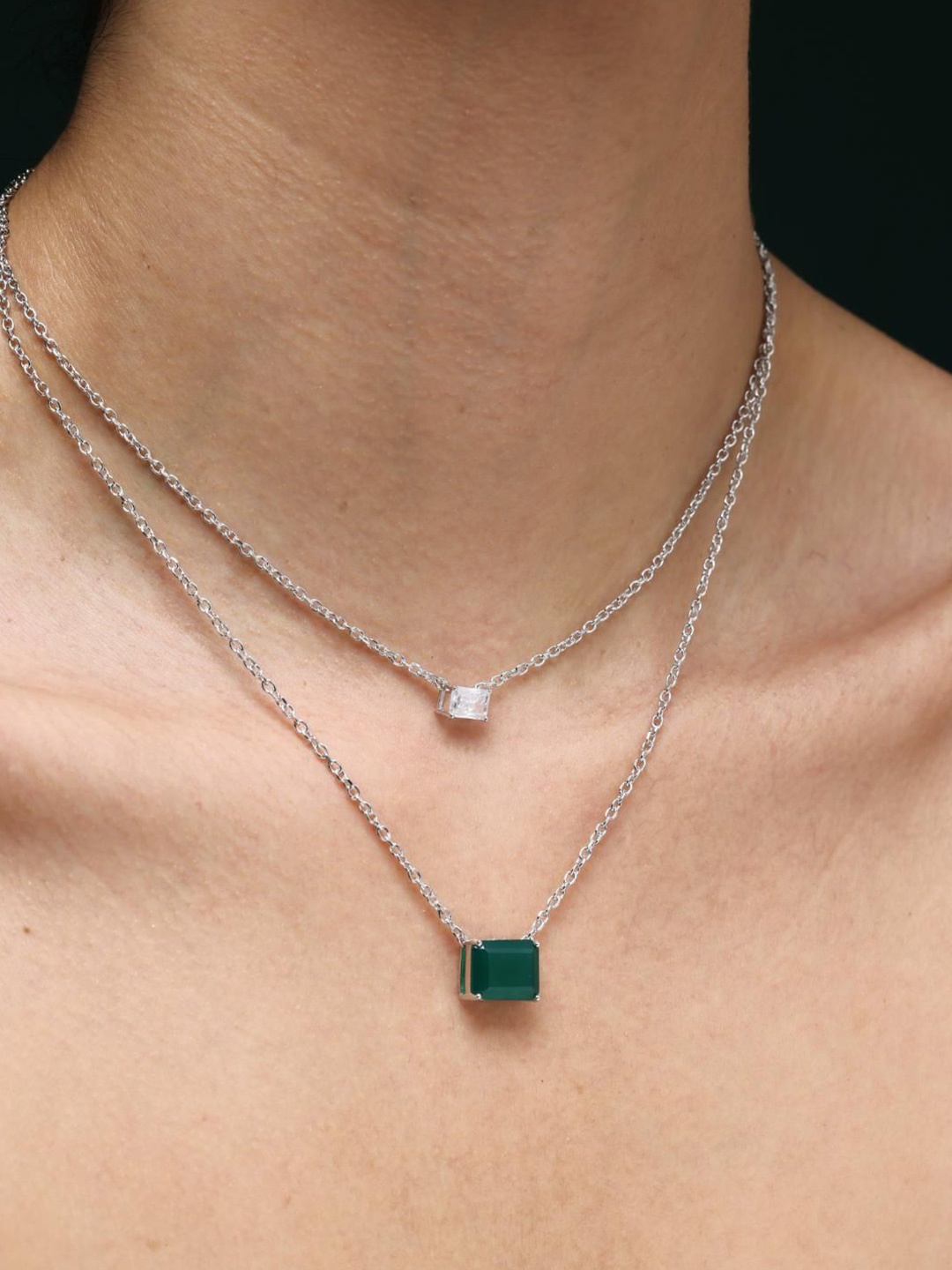 

Varnika Arora Brass Rhodium-Plated Necklace, Silver