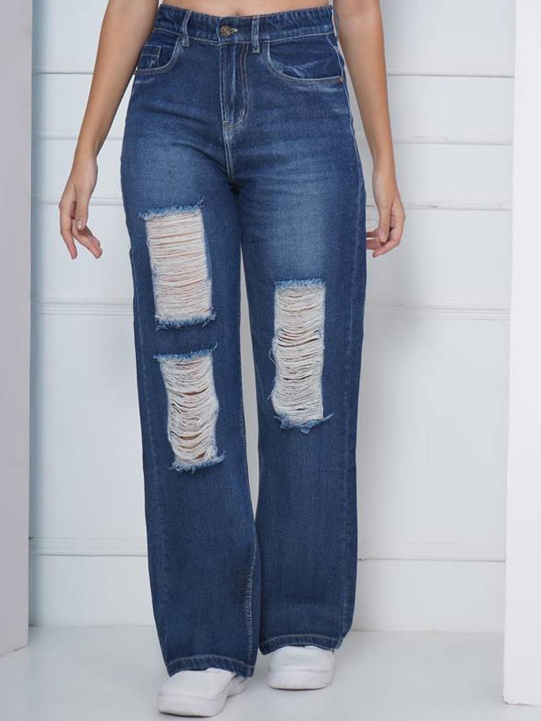 

Kotty Women Straight Fit High-Rise Stretchable Jeans, Blue
