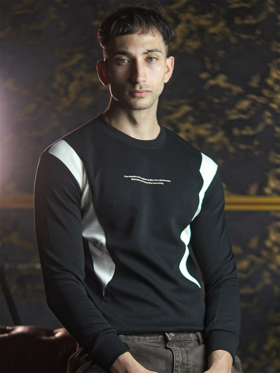 

ODETTE Men Printed Sweatshirt, Black