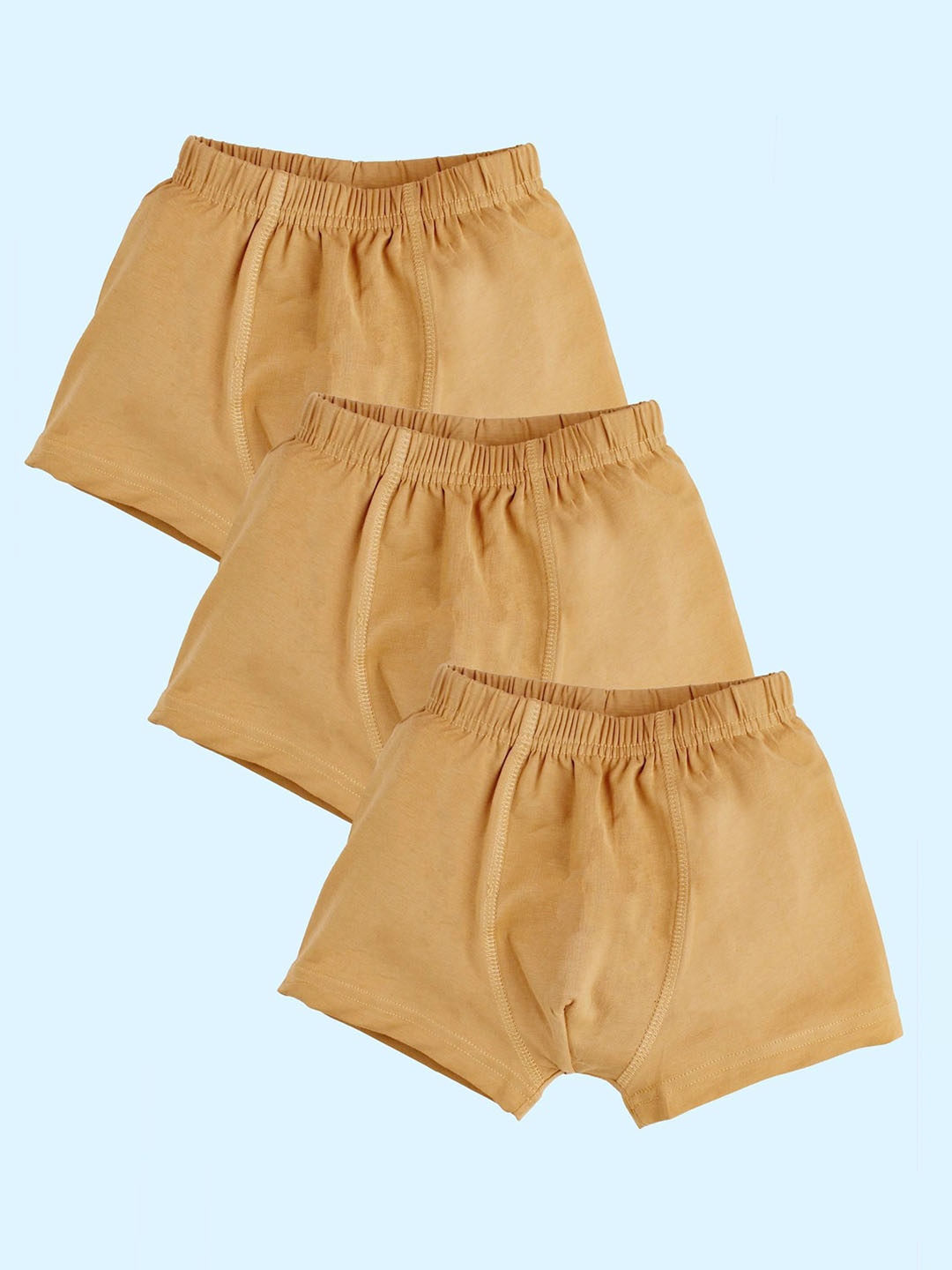 

KiddoPanti Boys Pack of 3 Solid Trunks, Beige