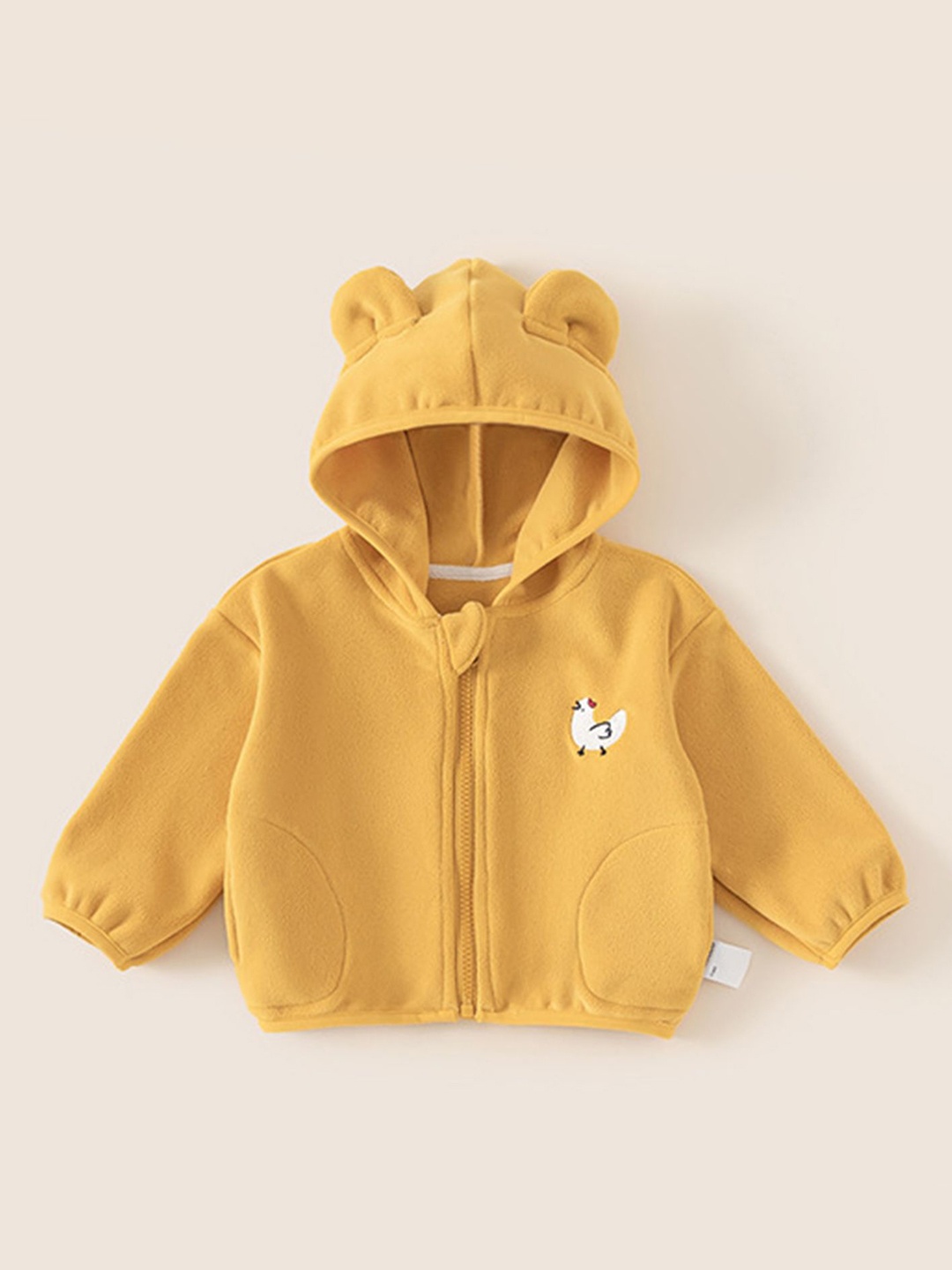 

LULU & SKY Girls Crop Sporty Jacket with Embroidered, Yellow
