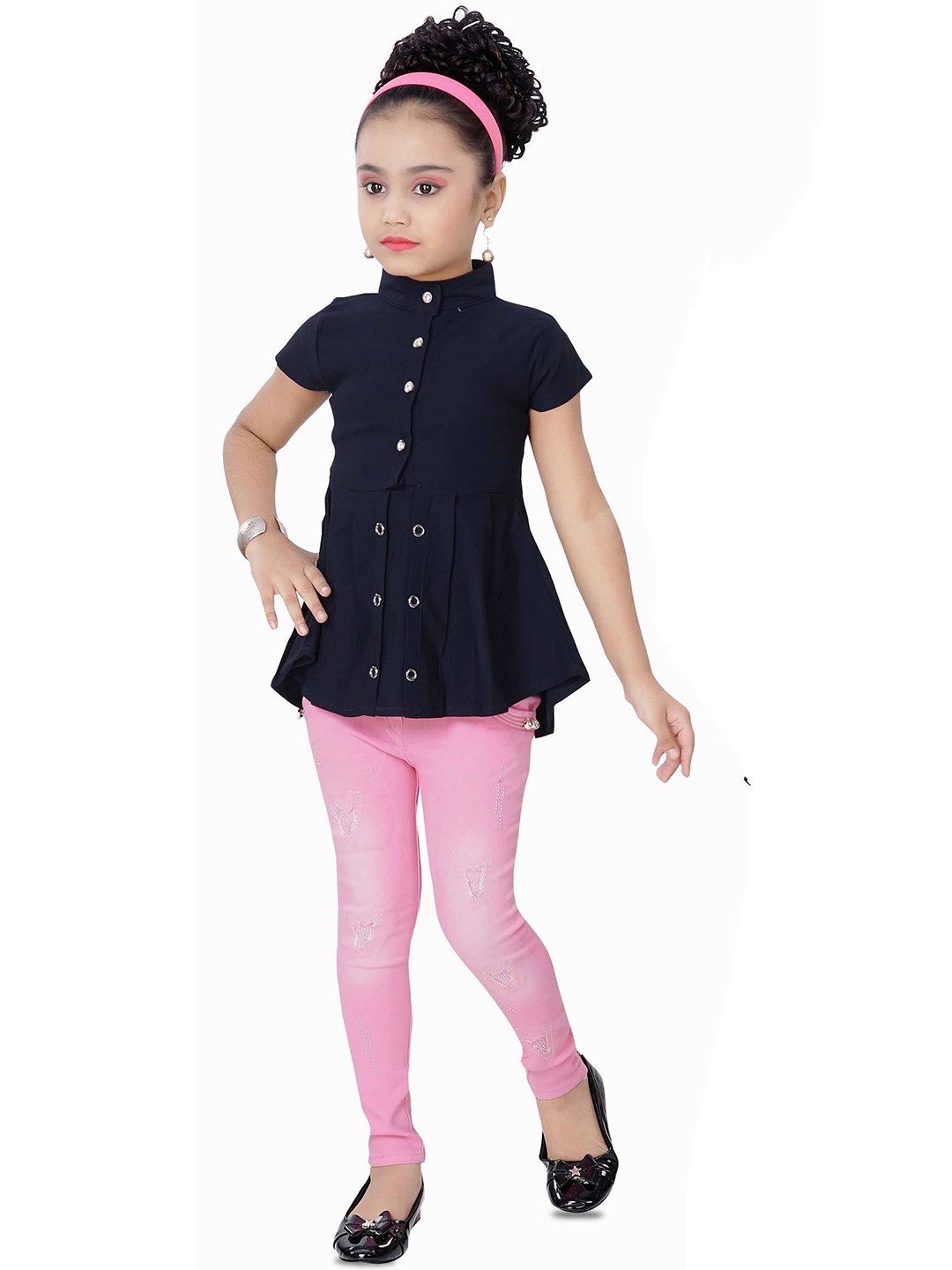 

Arshia Fashions Girls Top with Trousers, Blue