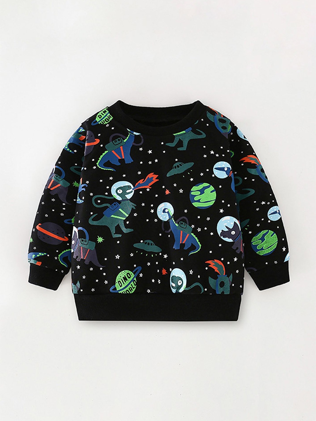

LULU & SKY Boys Printed Sweatshirt, Black