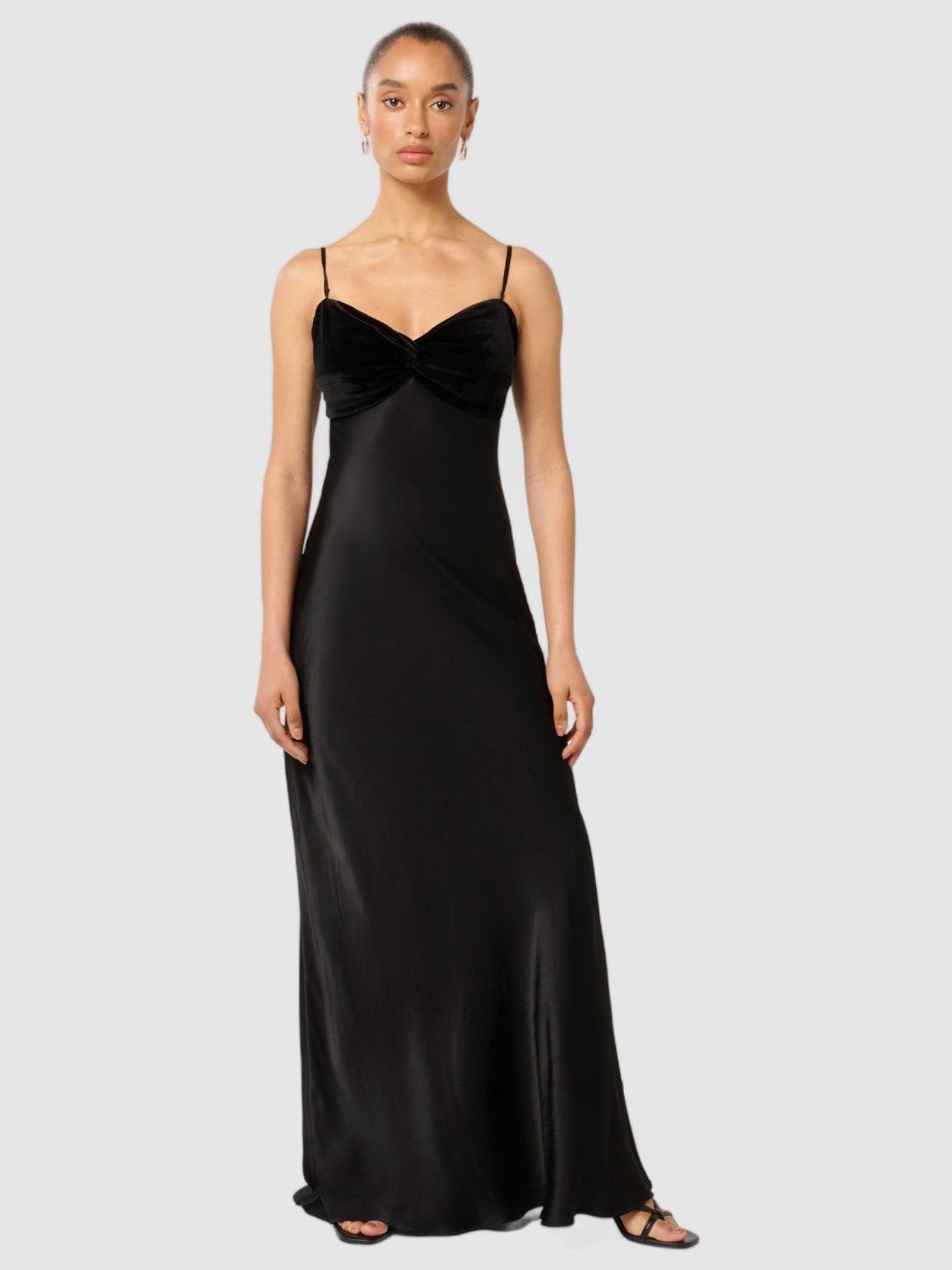 

Forever New Satin A-Line Maxi Dress, Black