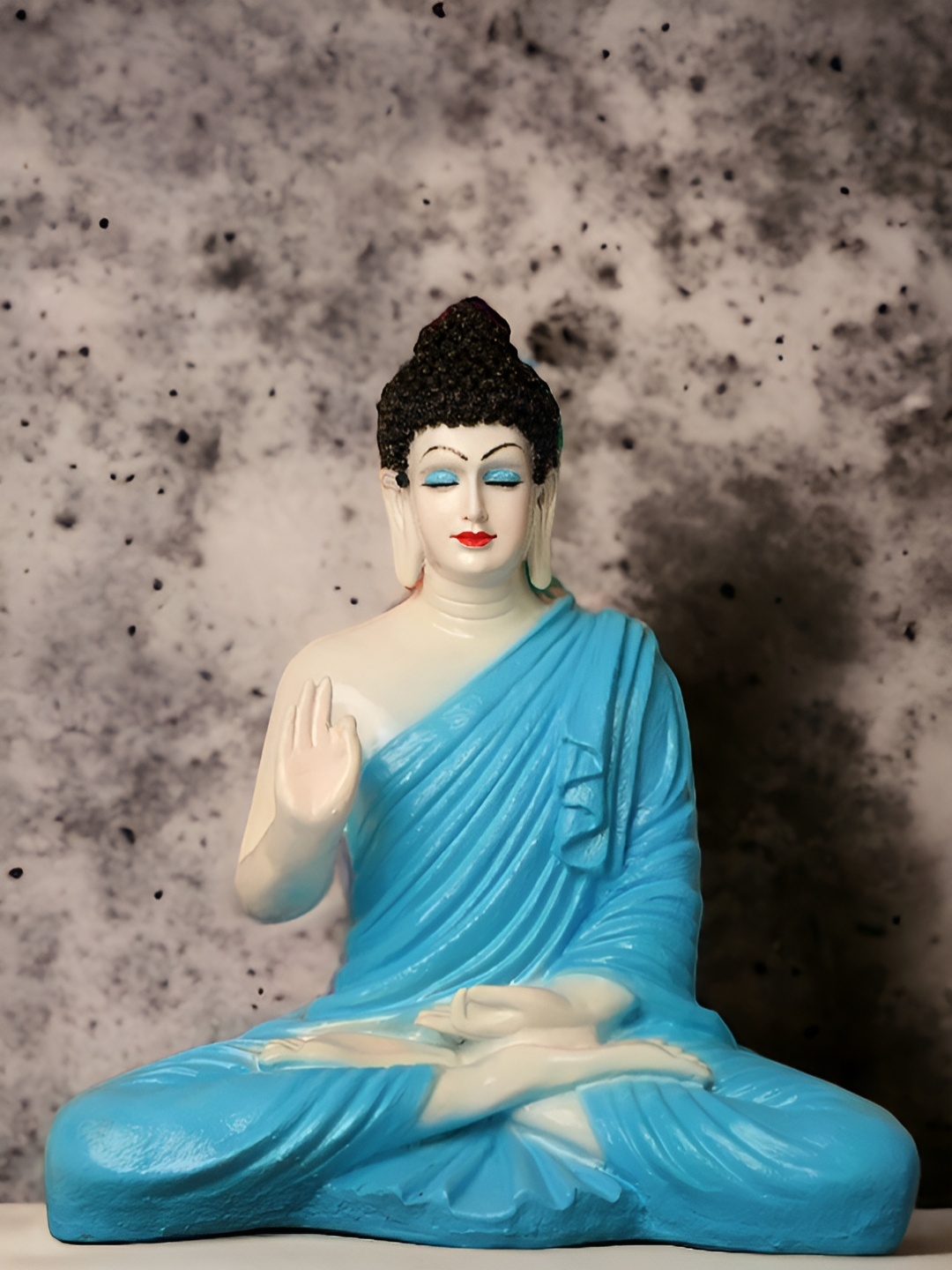 

Vrinban International Blue & White Buddha Idol Showpiece