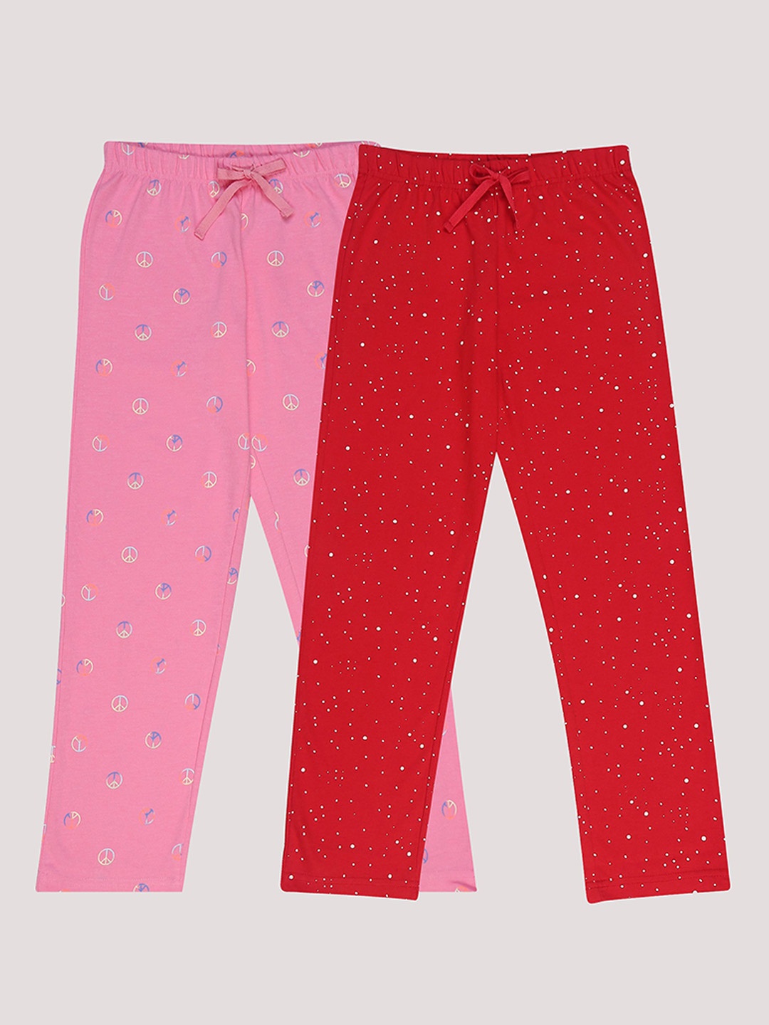 

F&S Girls Pack Of 2 Printed Lounge Pants, Pink