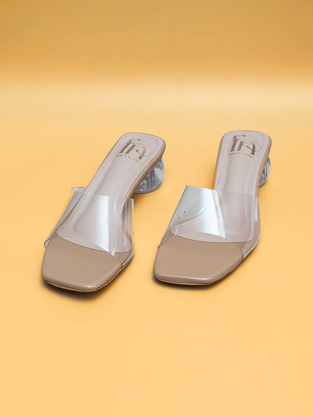 

Fancy Nancy Colourblocked Block Sandals, Nude