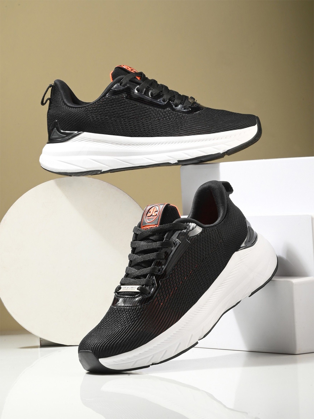 

OFF LIMITS Men Mesh Running Non-Marking Lace-Up Sports Shoes, Black