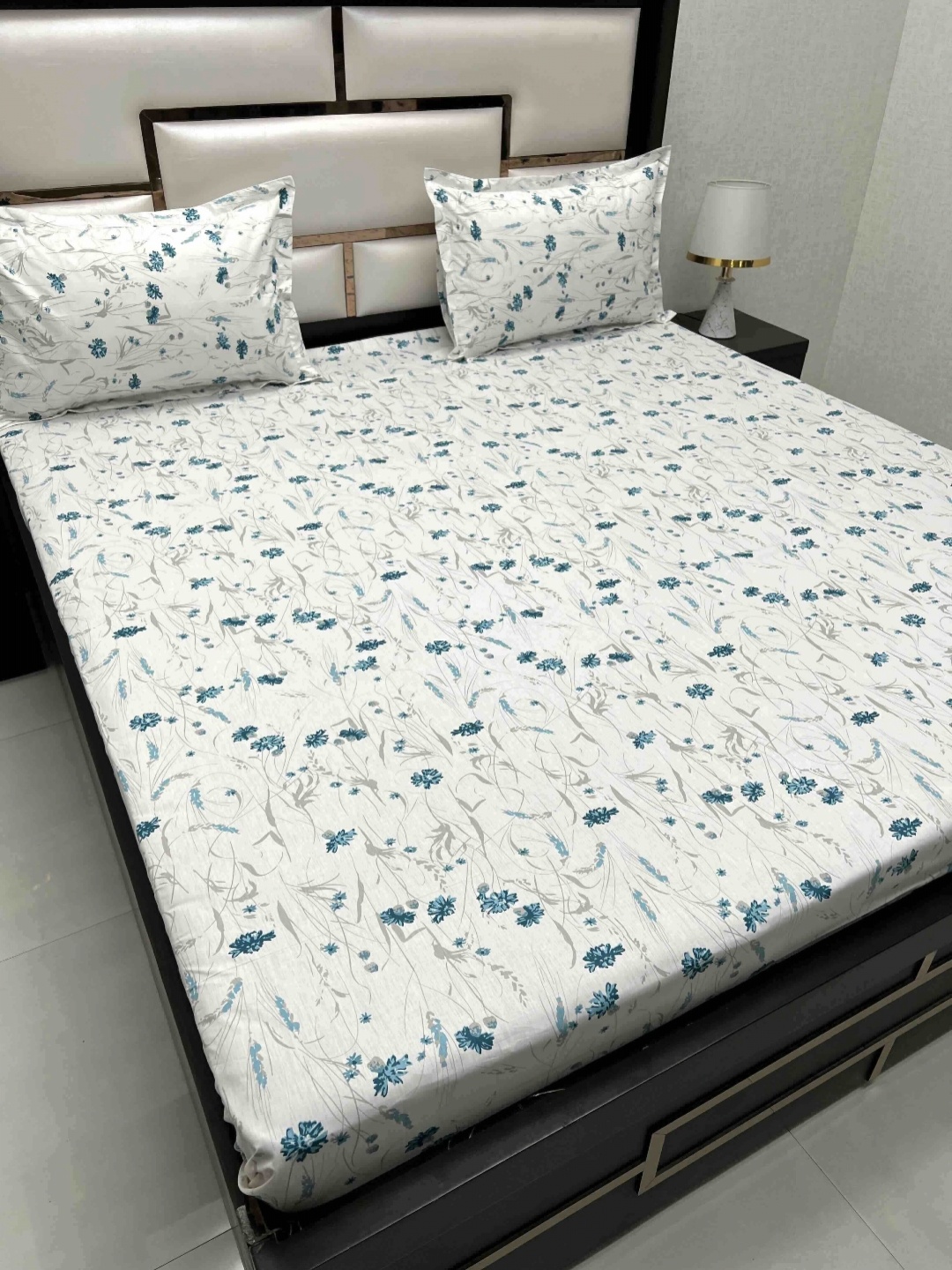 

Pure Decor Cotton King Size Double Bed Bedsheet With 2 Pillow Covers 108 in X 108 in, White