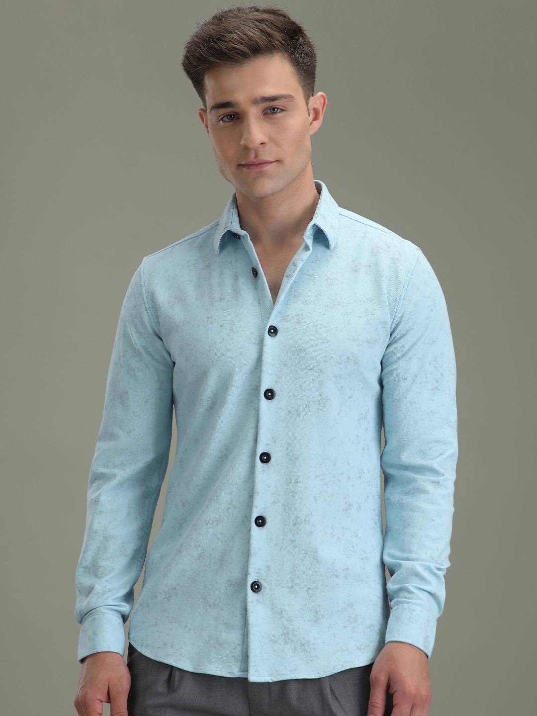 

Banana Club Men Full Sleeves Knitted Shirt, Blue
