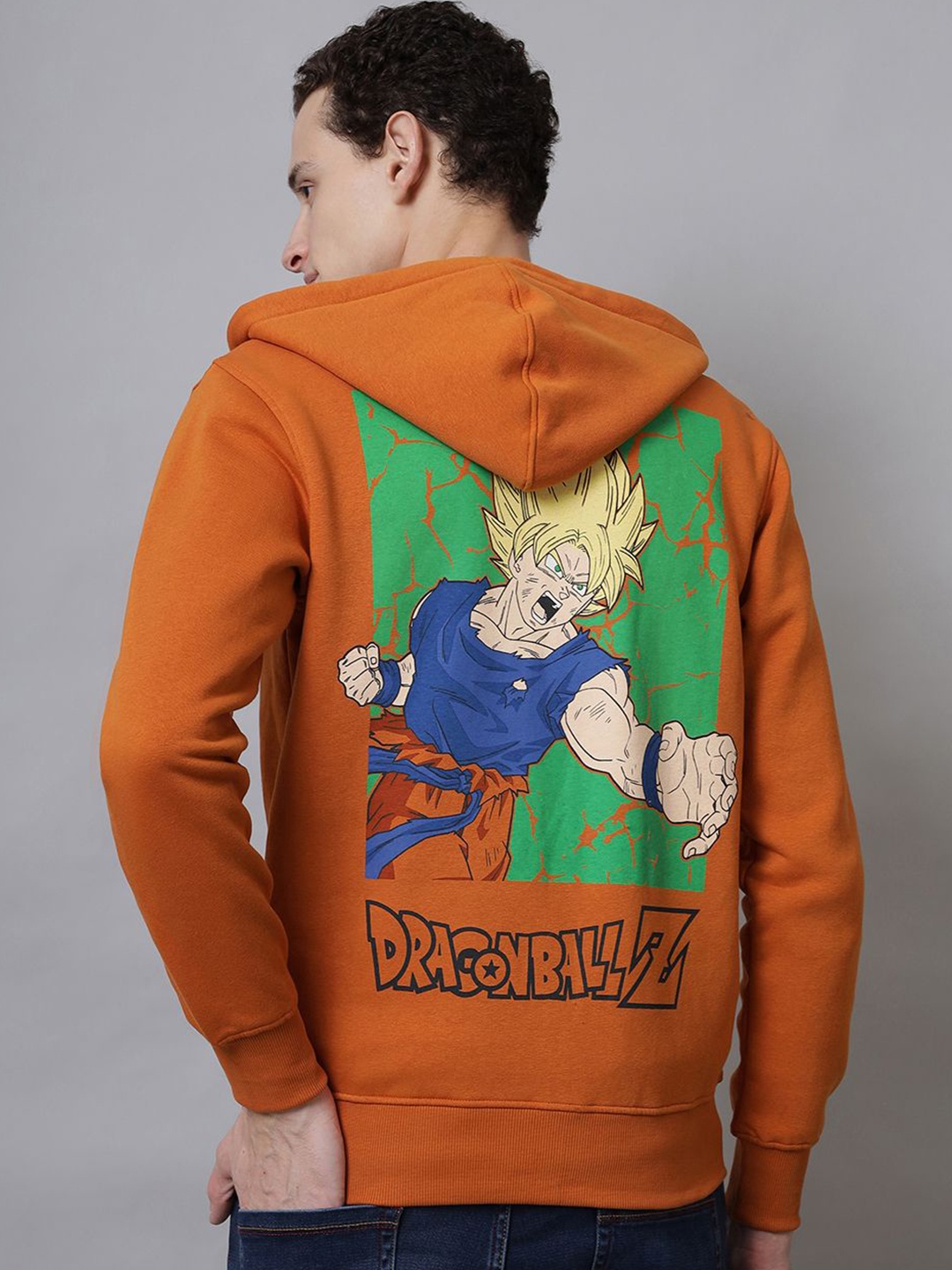 

Free Authority Men Dragon Ball Z Printed Regular Fit Hoodie, Orange