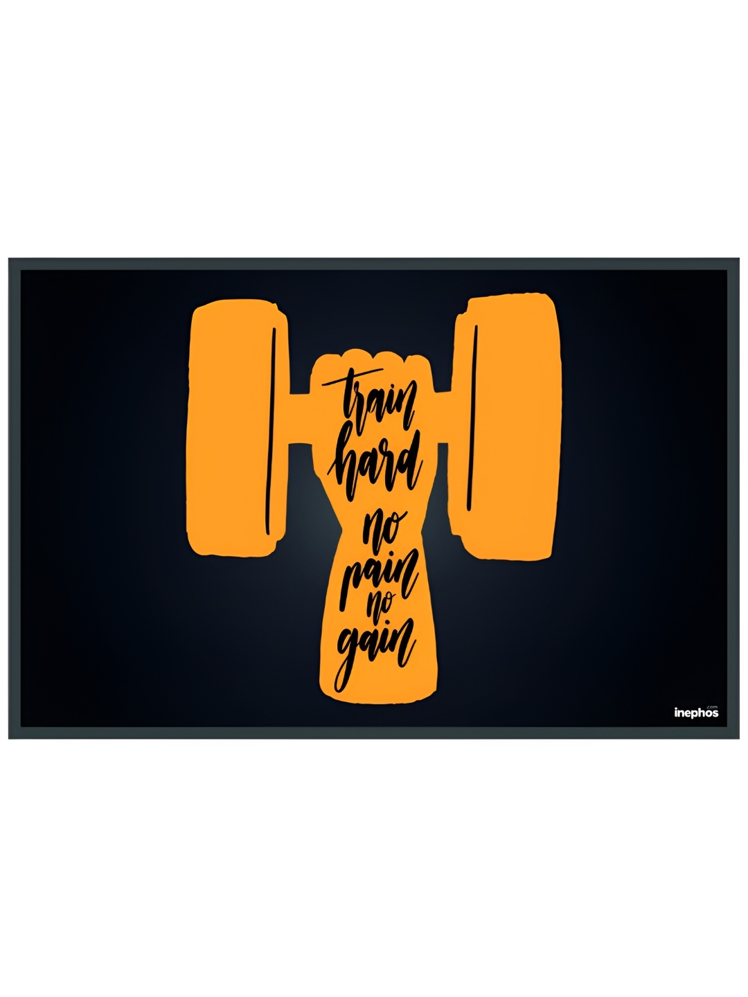 

Inephos Navy Blue & Orange Paper Creative Artwork Wall Poster