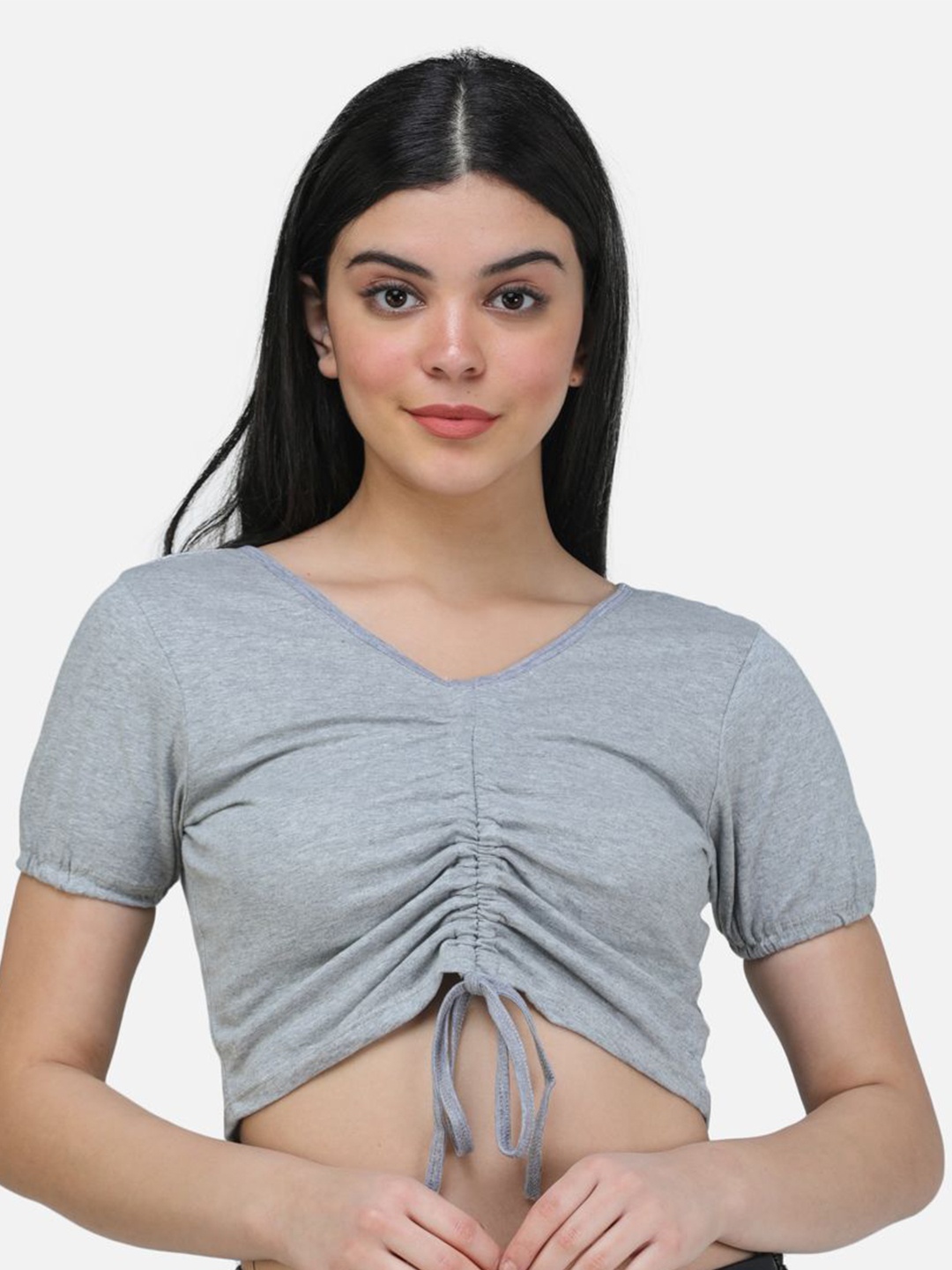 

BAESD Crop Top, Grey melange