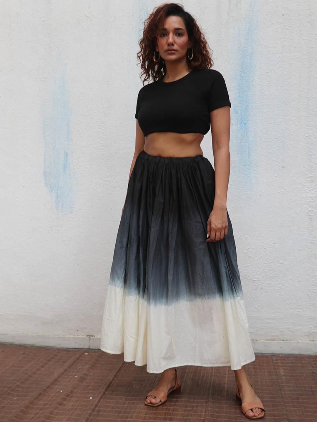

Chidiyaa Monochrome Blanca Hand-dyed Cotton Skirt, Multi